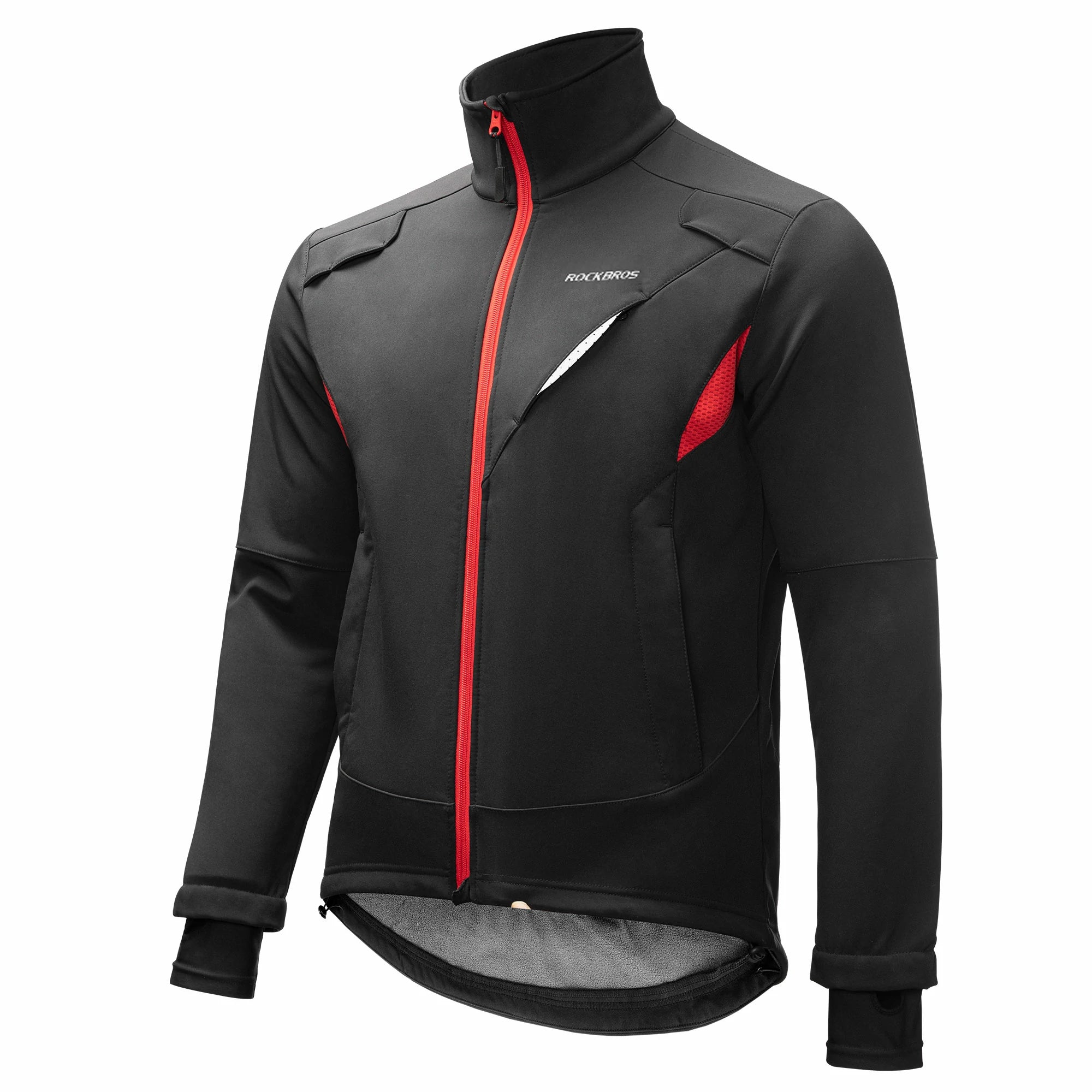 ROCKBROS Men's Winter Fleece Cycling Jacket Reflectiv