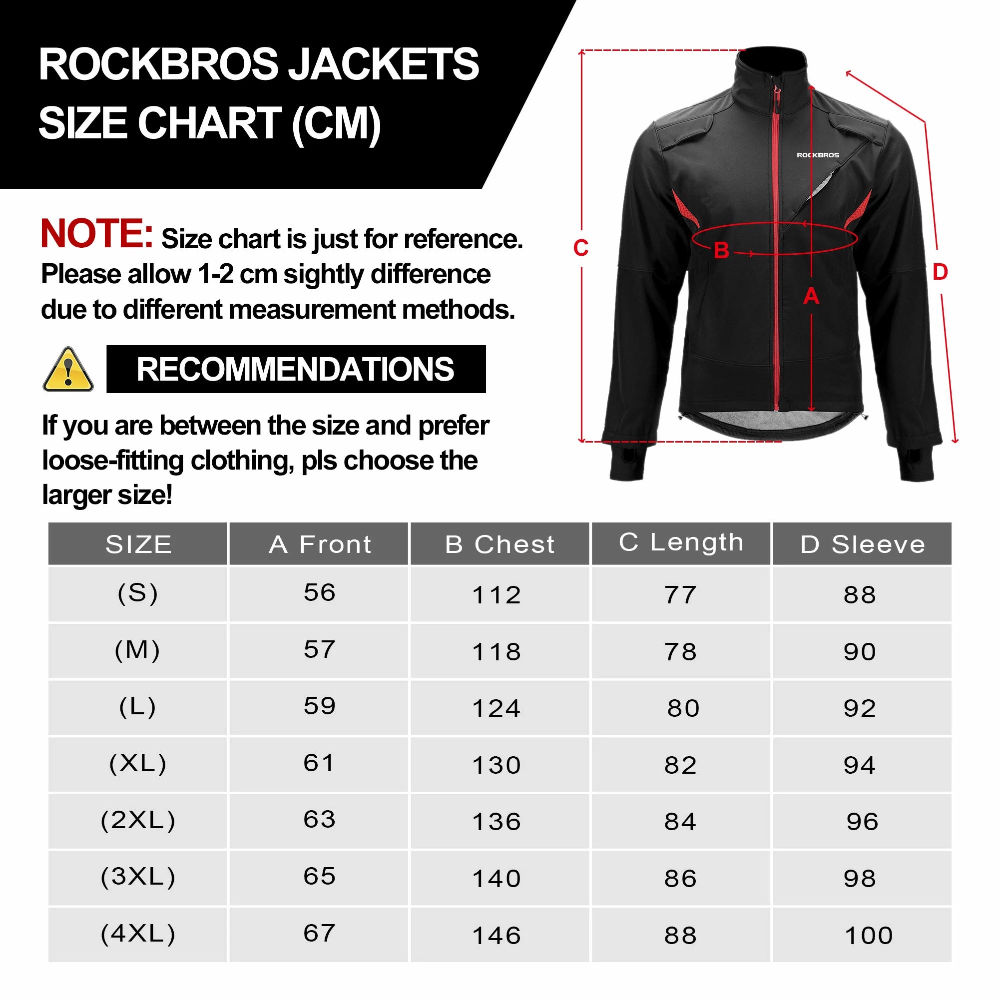 ROCKBROS Men's Winter Fleece Cycling Jacket Reflectiv