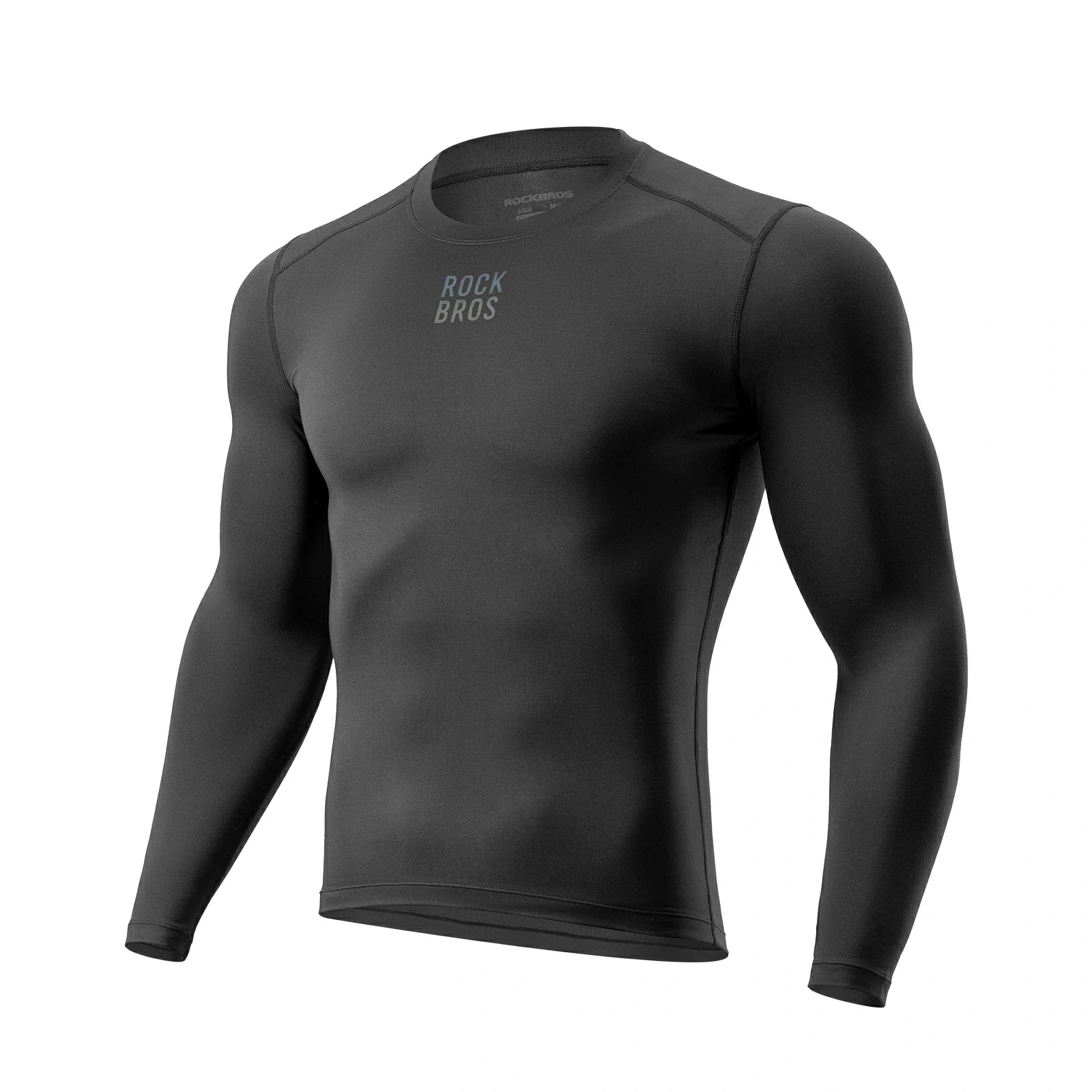 rockbros men’s long-sleeve cycling base layer in black
