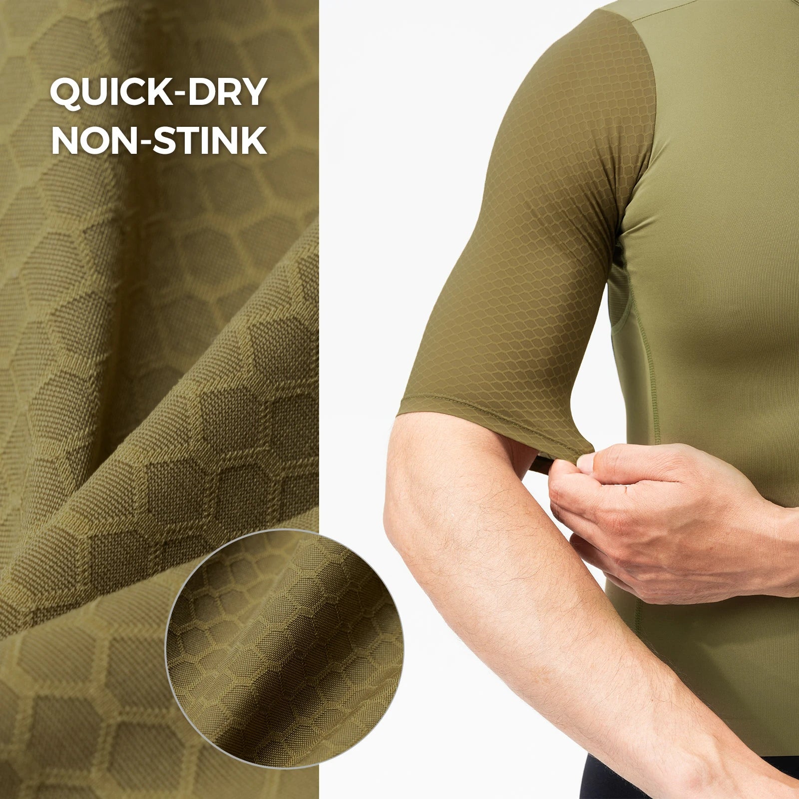 ROAD TO SKY  Men’s Cycling Jersey#Color_Olive Green