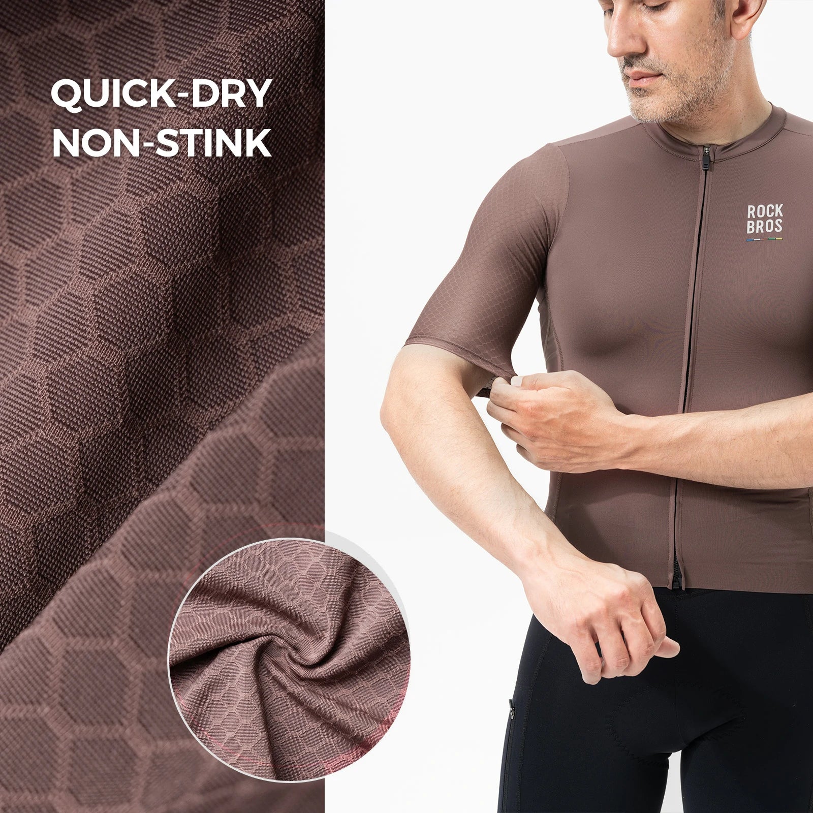 ROAD TO SKY  Men’s Cycling Jersey#Color_Brown