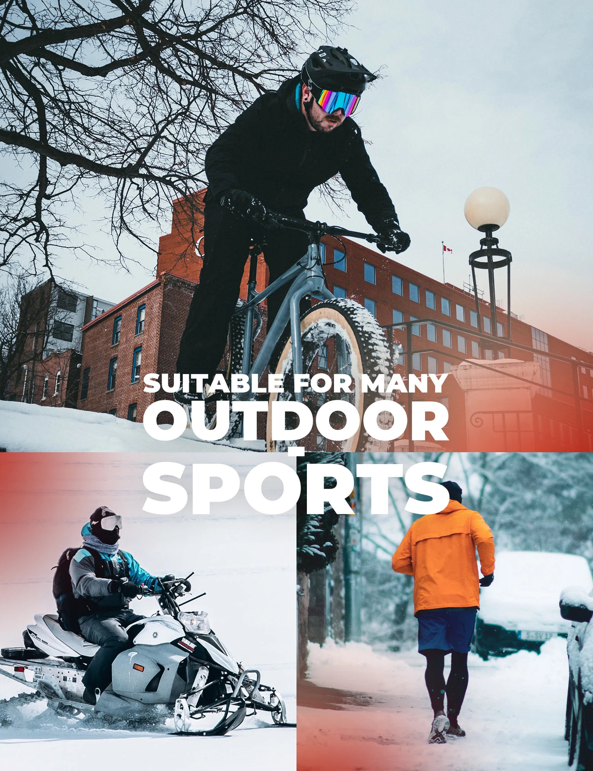 Winter Cycling Clothing Set with Windproof Jacket & Trousers