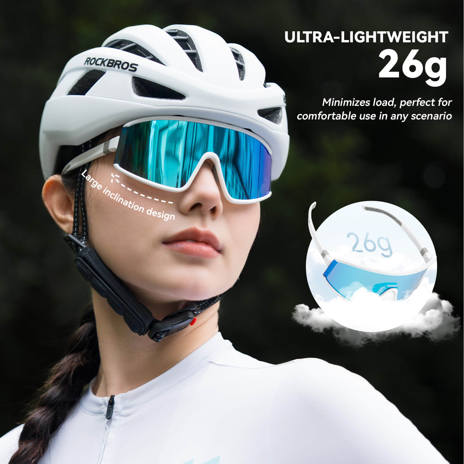 rockbros photochromic cycling sunglasses with antifog lenses and uv400 protection