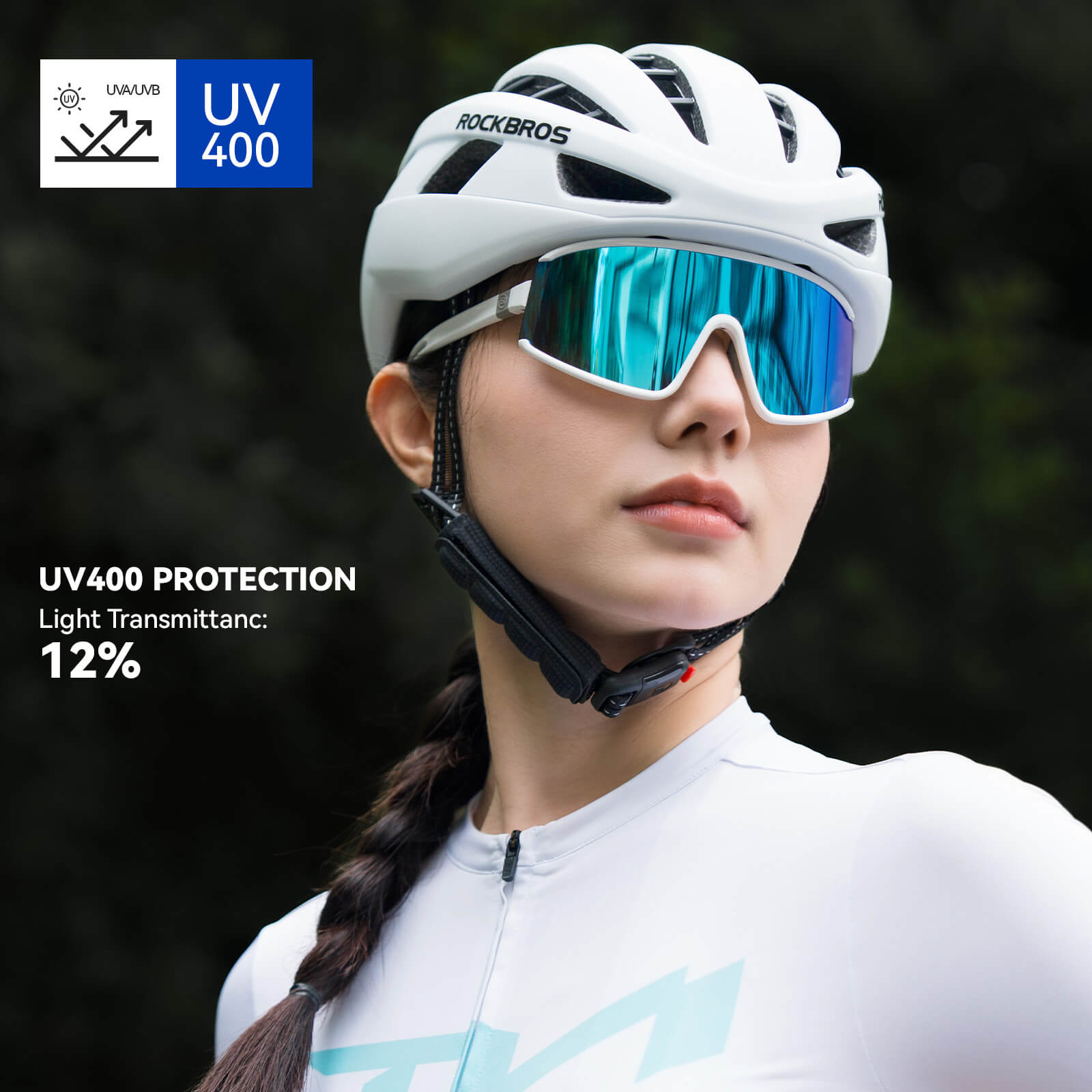 rockbros polarized cycling sunglasses with antifog lenses and uv400 protection #Color_White