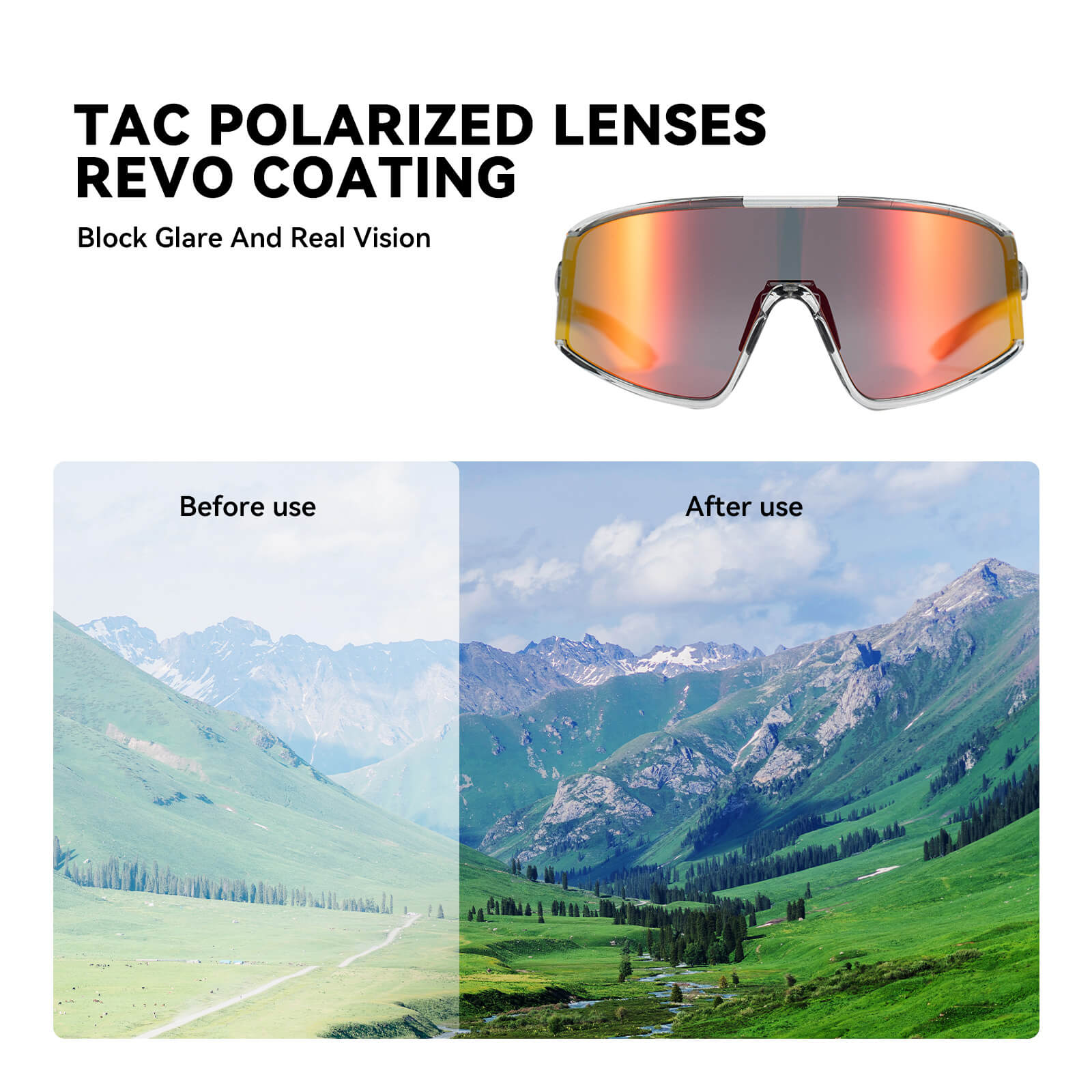 rockbros polarized cycling sunglasses with lenses and uv400 protection #Color_Red