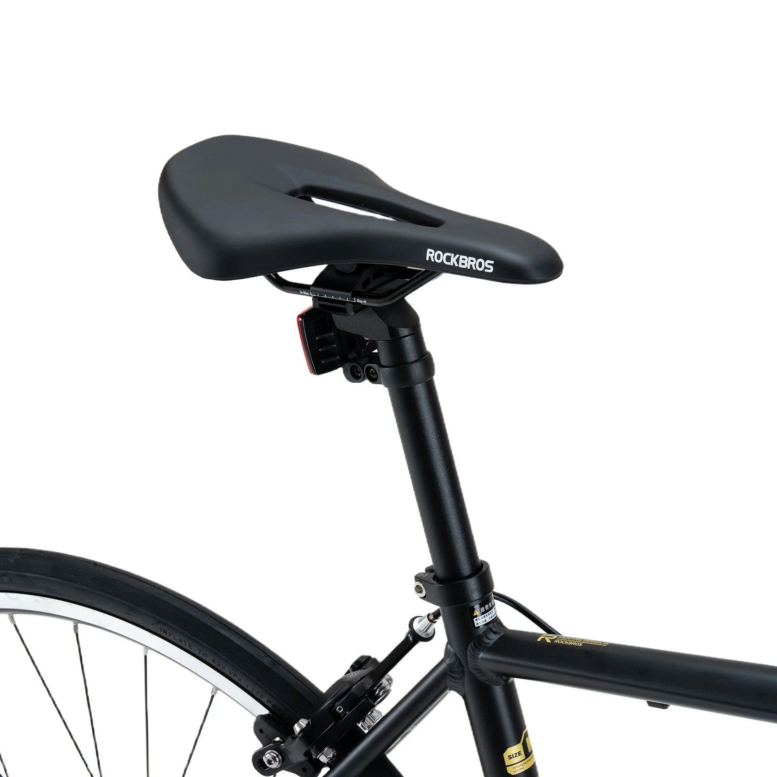 Rockbros 700C drop bar road bike in black with 2x8 speed drivetrain#color_black