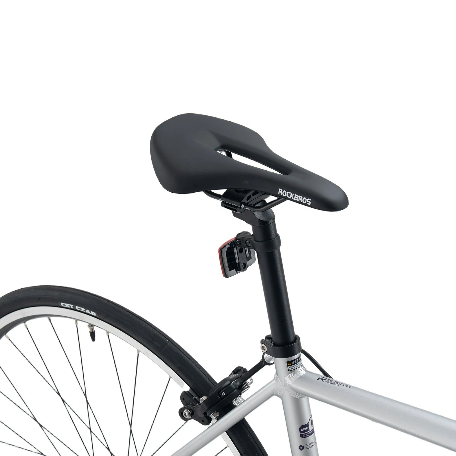 Rockbros 700C drop bar road bike in black with 2x8 speed drivetrain#color_silver