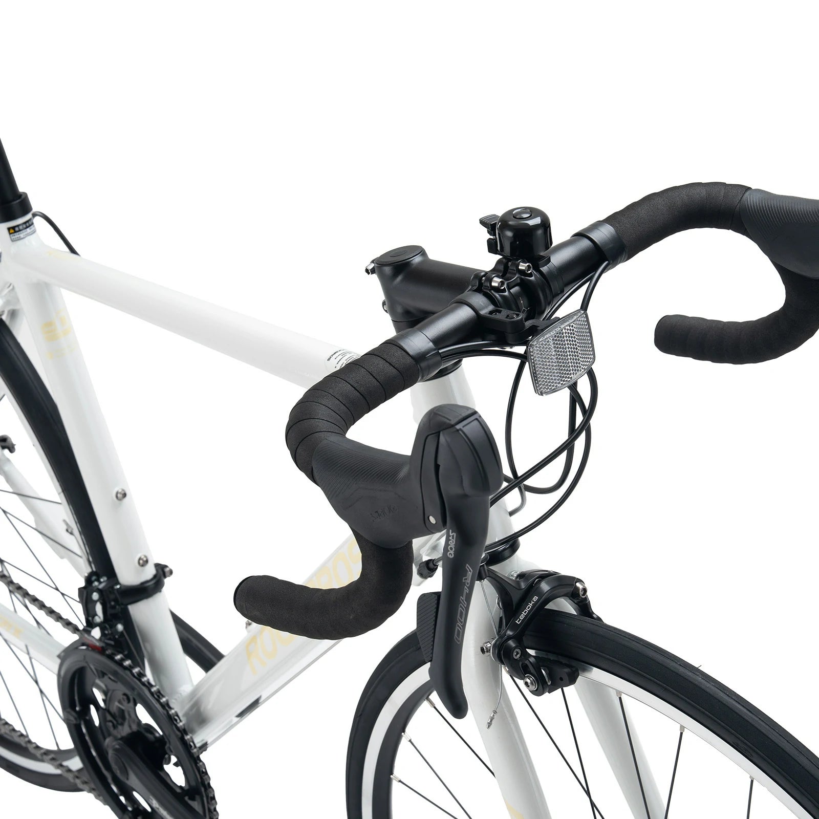 Rockbros 700C drop bar road bike in black with 2x8 speed drivetrain#color_white