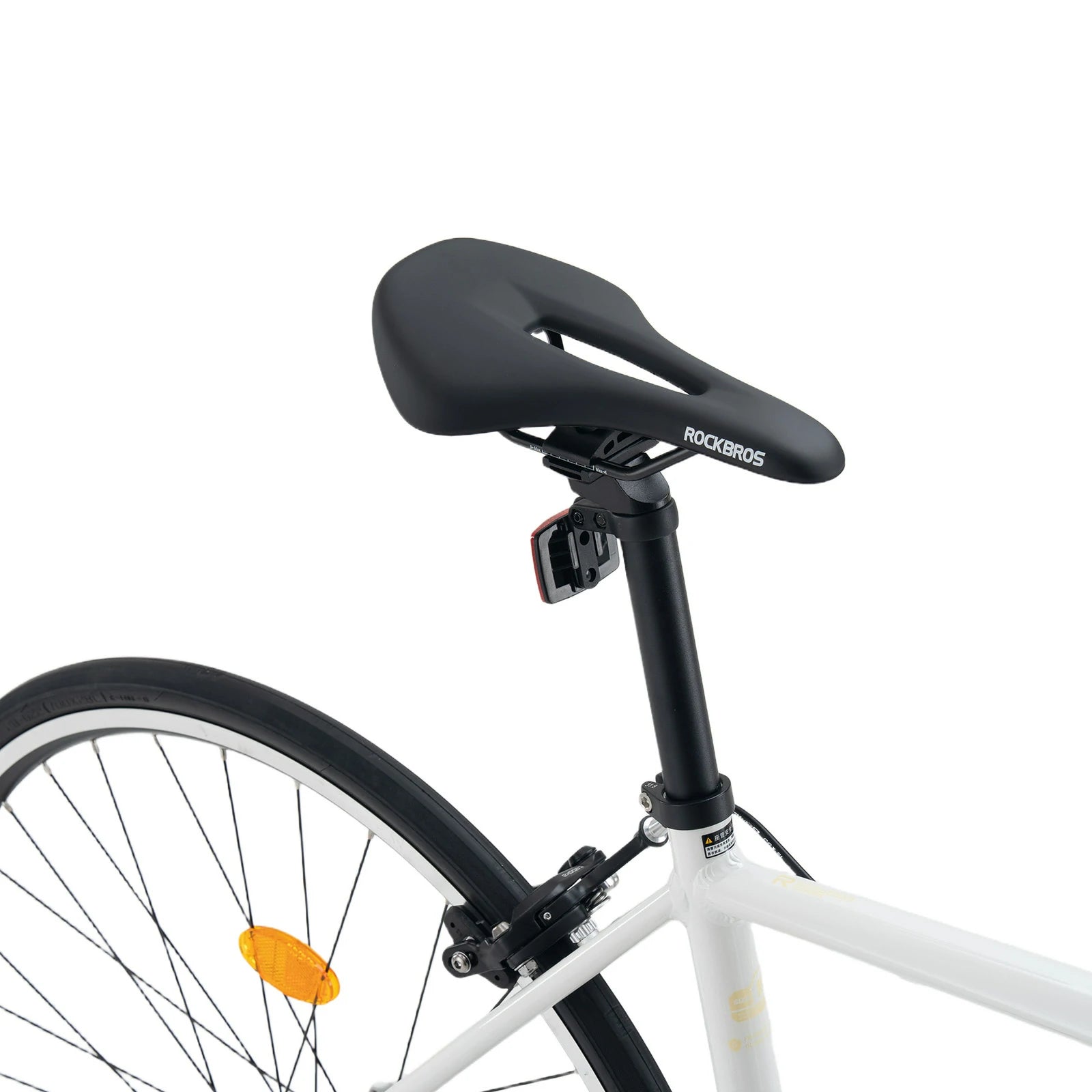 Rockbros 700C drop bar road bike in black with 2x8 speed drivetrain#color_white