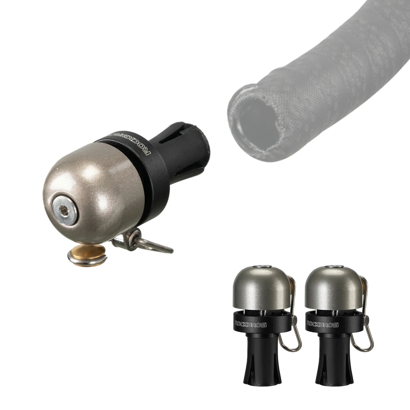 ROCKBROS Road Bike Bell Handlebar Plug – Smart, Compact & Loud! #Type_Titanium(2 piece)