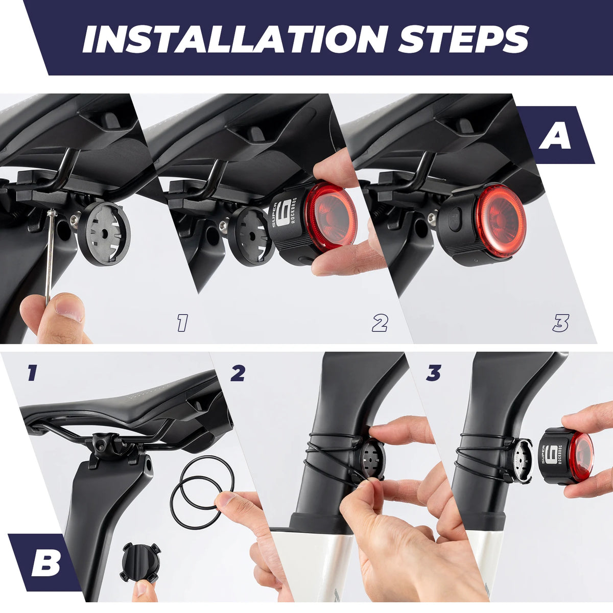 ROCKBROS Road-to-Sky Bike Rear Light - SUPER6 - ROCKBROS-UK