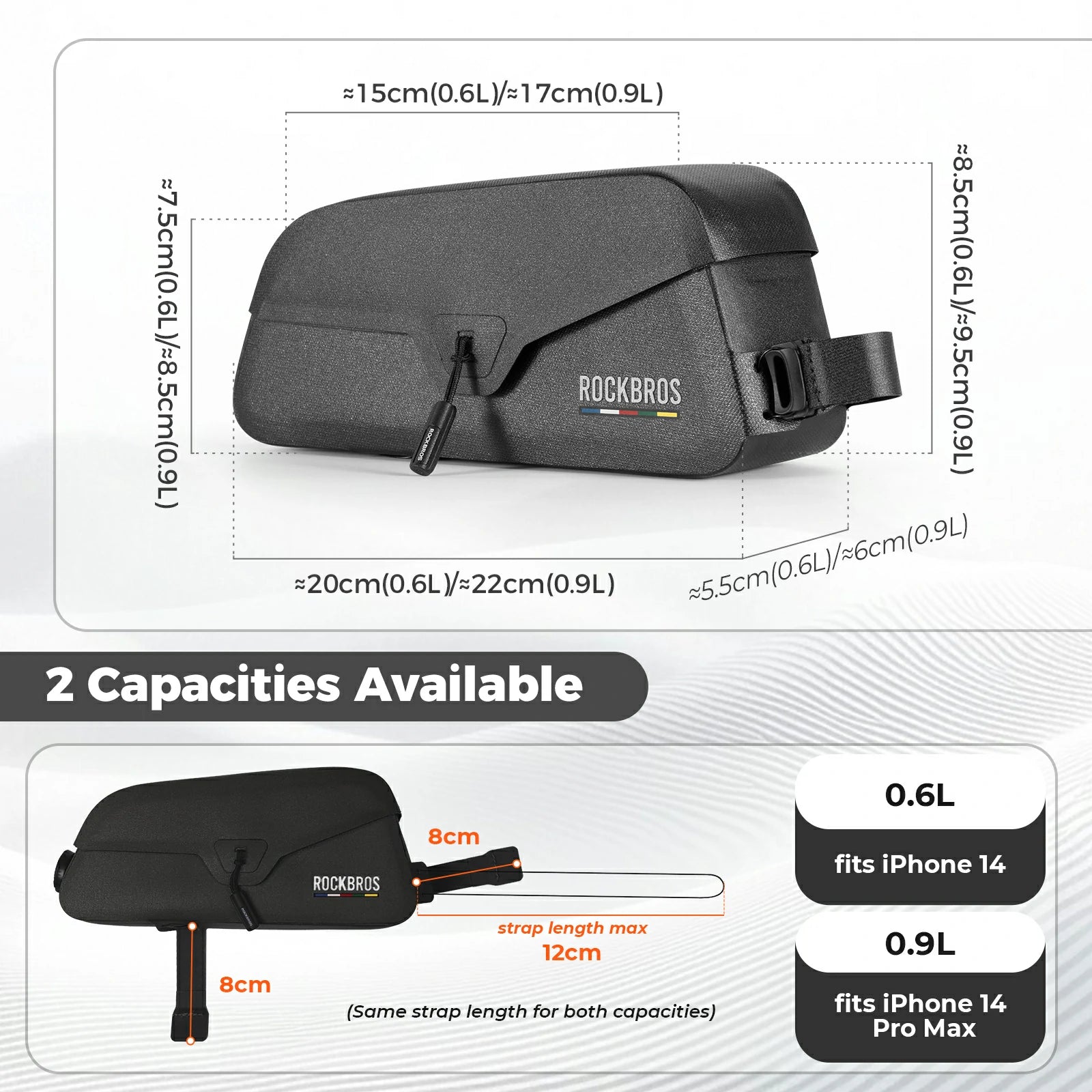 Waterproof Bike Frame Bag with Magnetic Flap for Road & Commuting