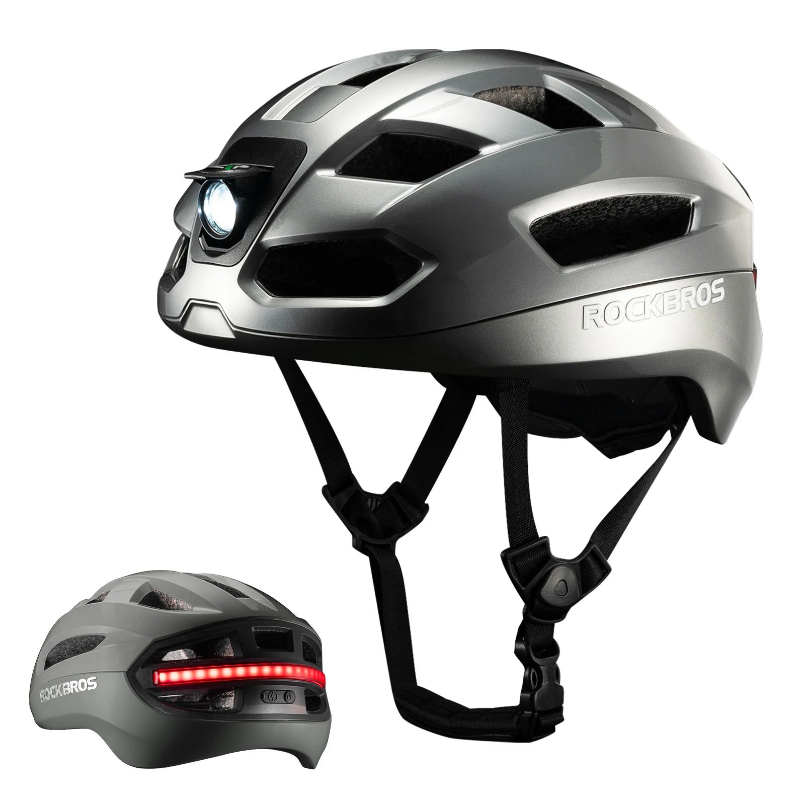 rockbros smart bike helmet in titanium #Color_Titanium