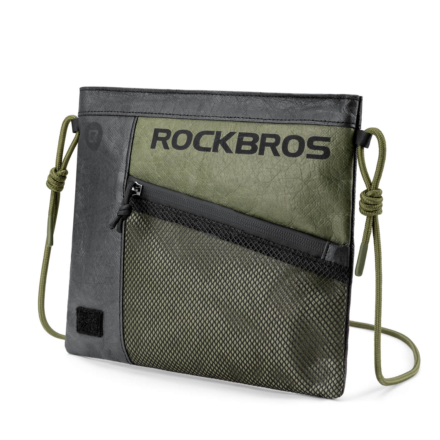 rockbros tyvek handlebar bag with detachable shoulder strap and reflective logo