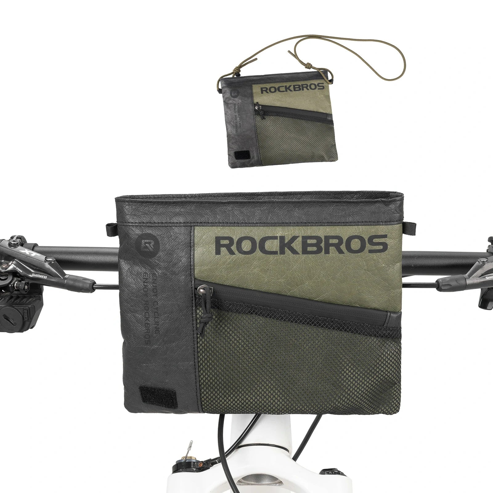rockbros db002 tyvek® handlebar bag in matte black