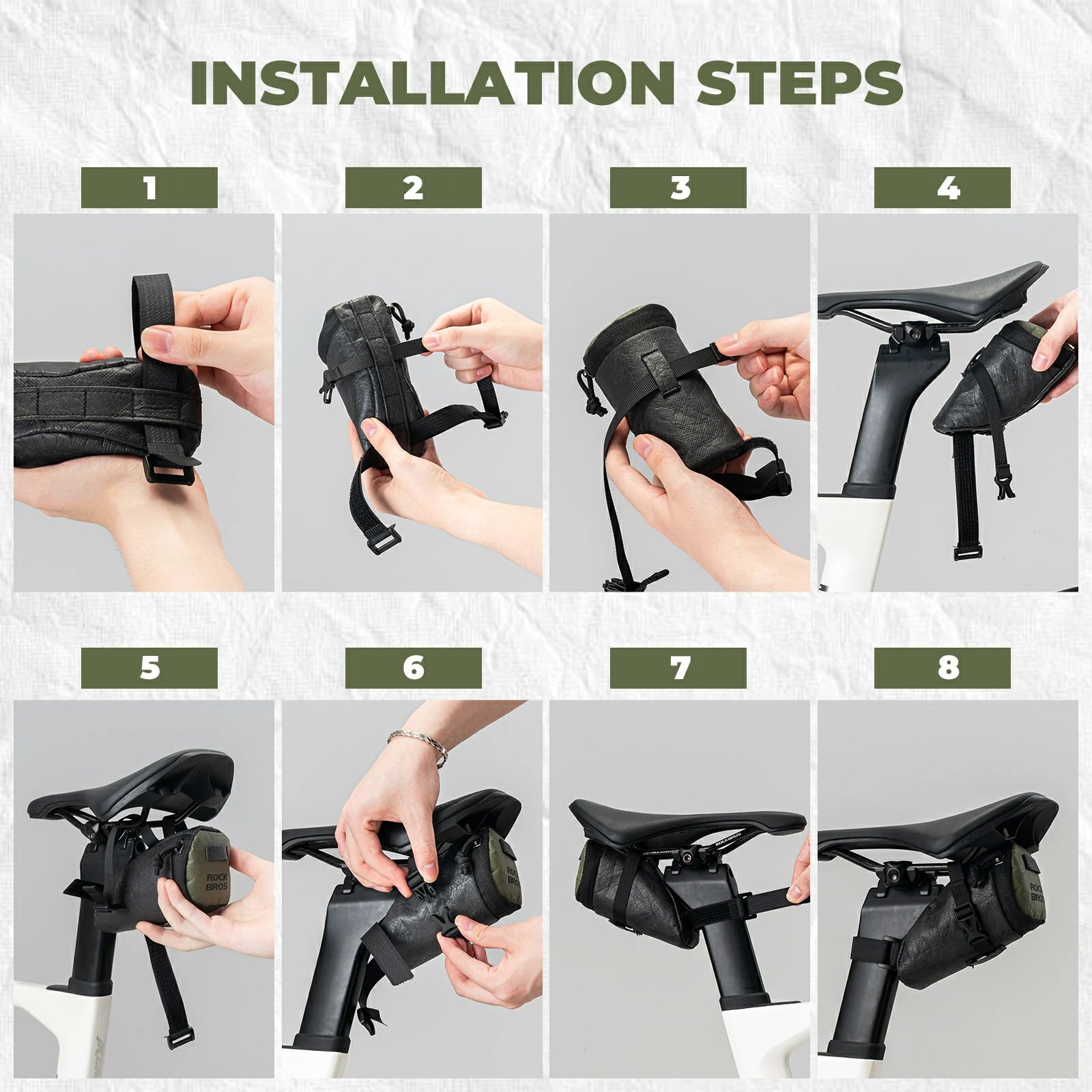 rockbros 0.2 l tyvek® saddle bag in matte black