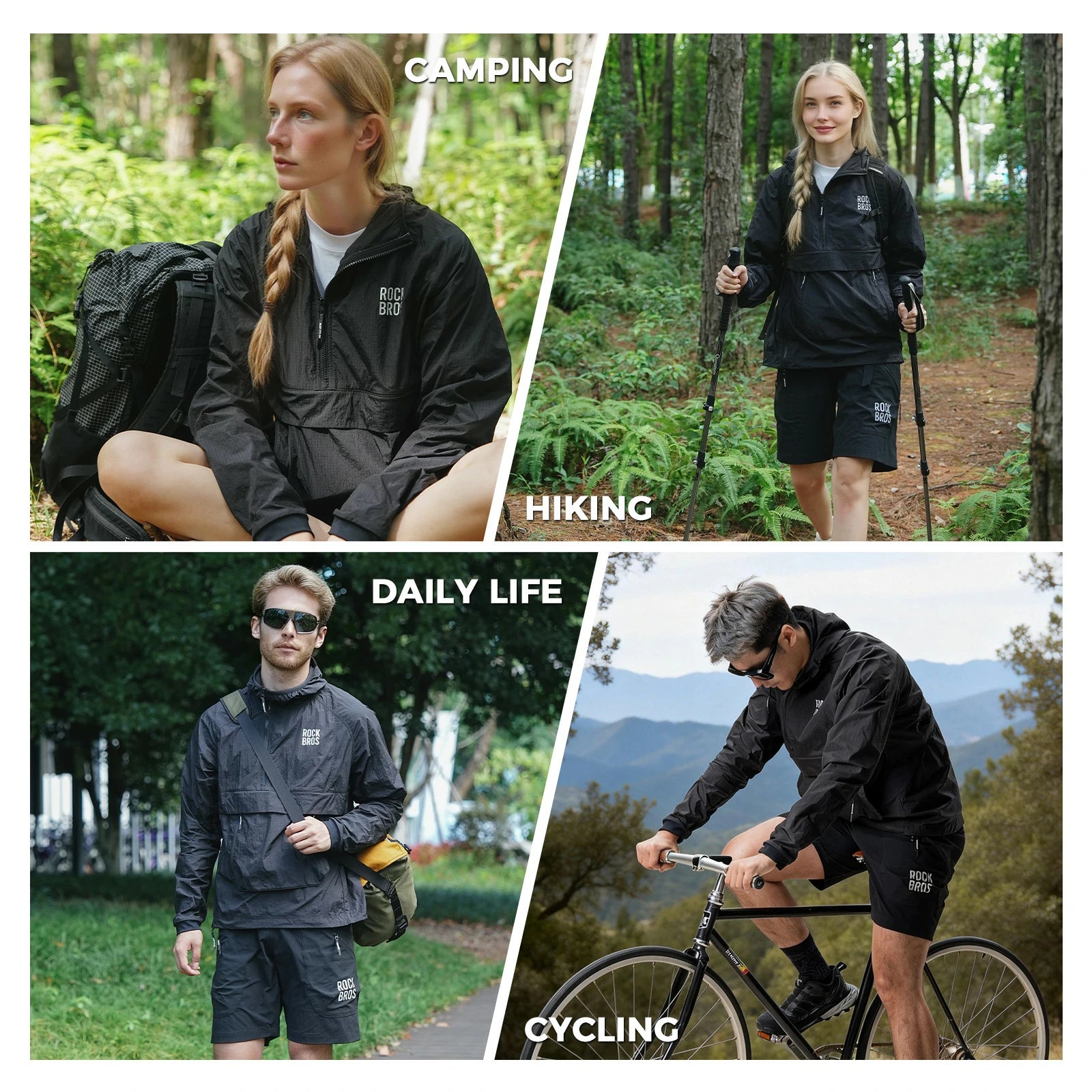 Windproof Cycling Jacket with Magnetic Pocket Water