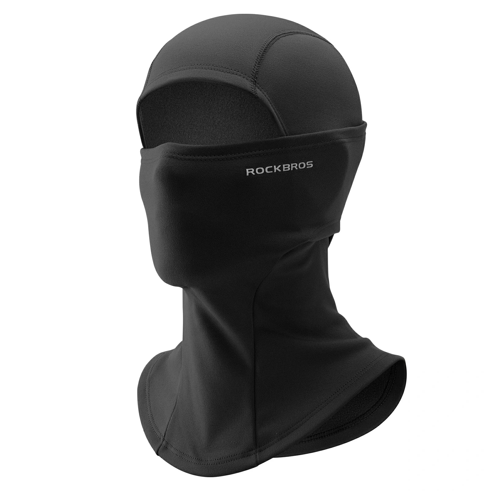 rockbros black windproof thermal balaclava in polar fleece