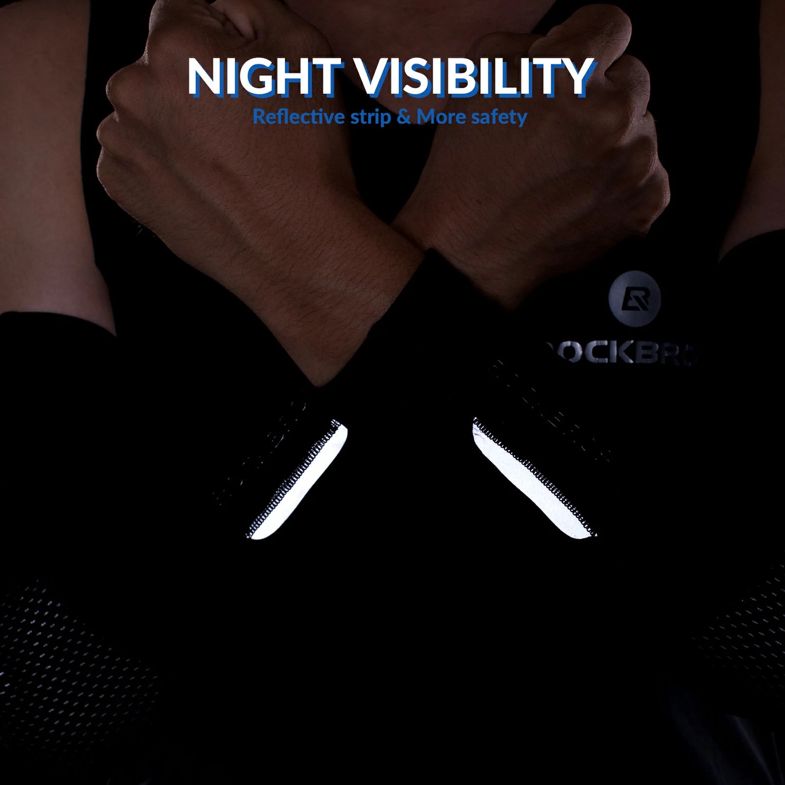 rockbros black thermal arm sleeves in soft fleece-lined polyester-spandex