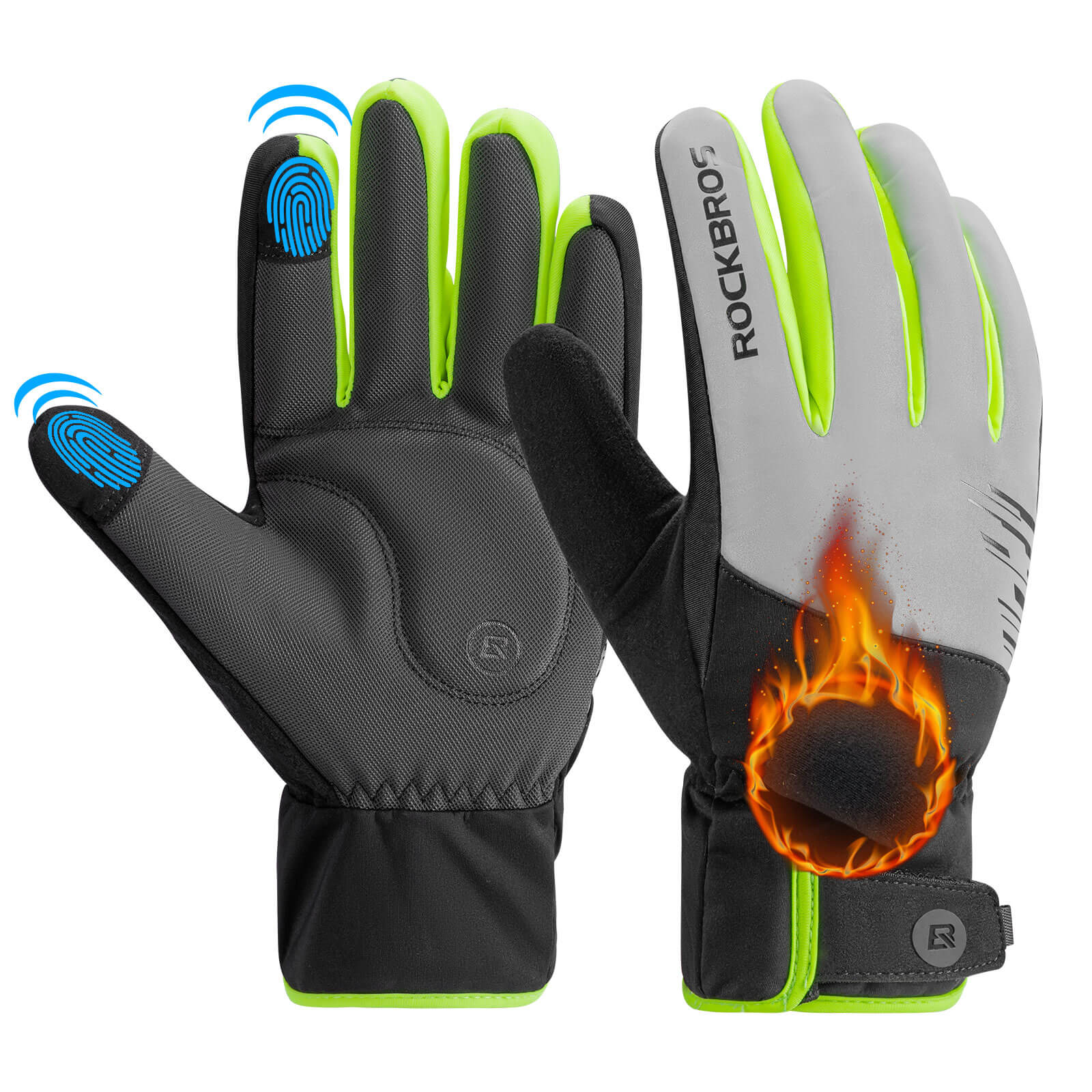 ROCKBROS Winter Cycling Gloves Reflective Thermal
