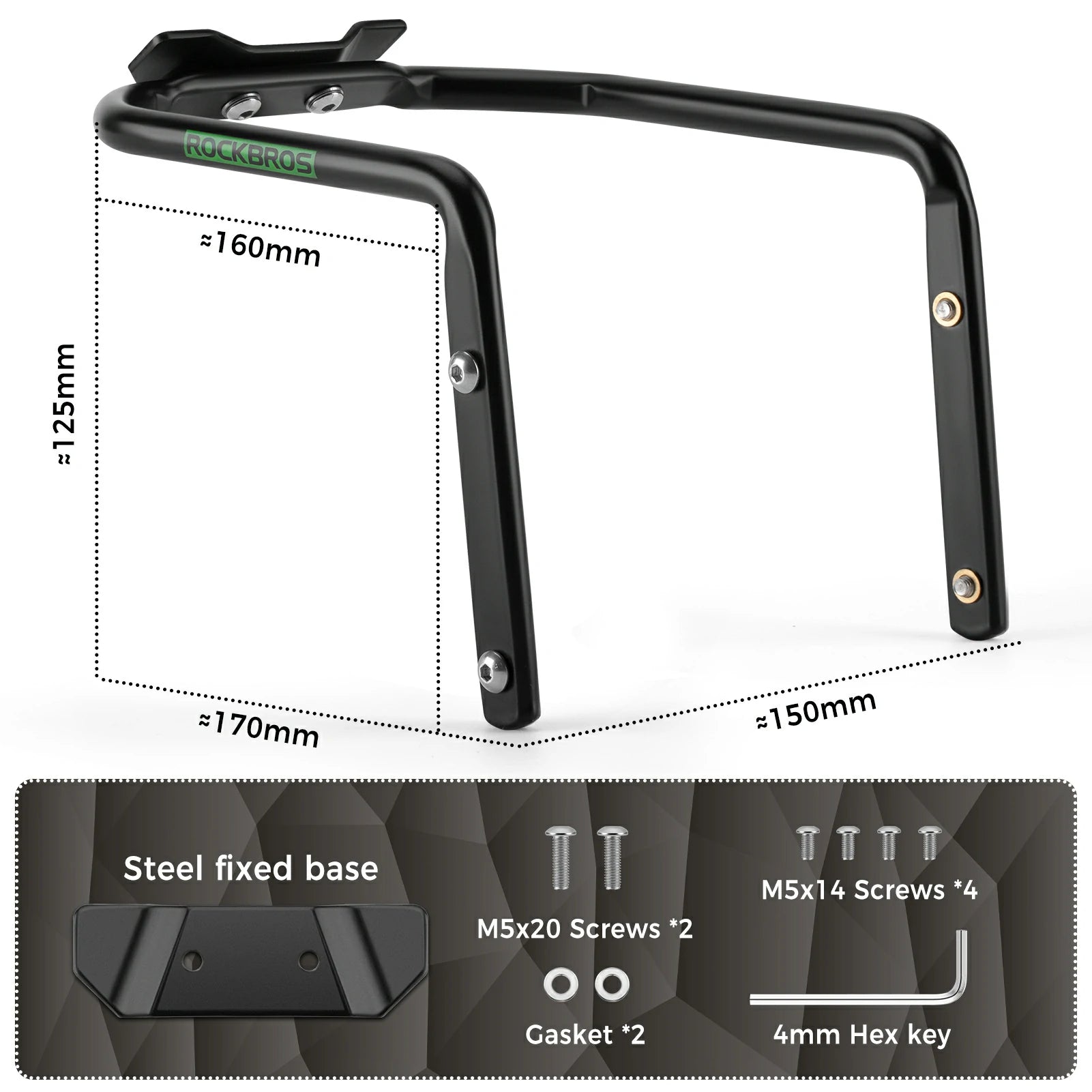 ROCKBROS saddle rail bottle cage black anti-shake