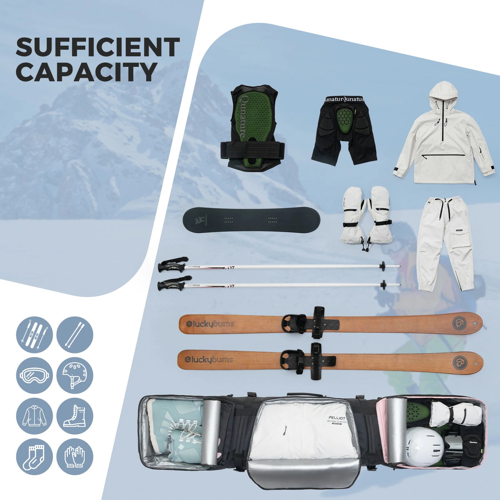 ski bag with wheels for snowboards