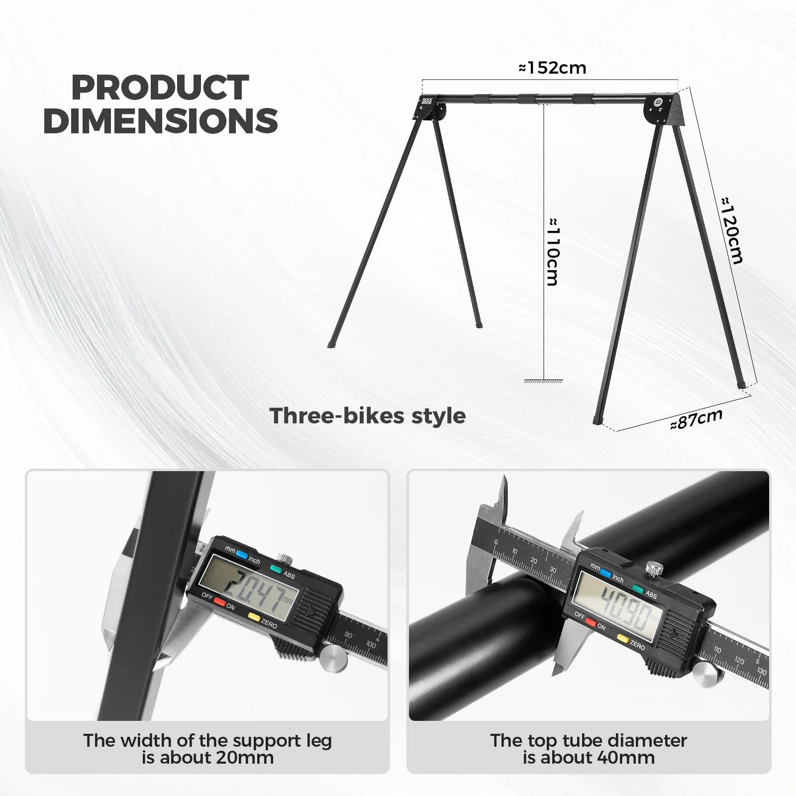 bicycle display stand for stable bike parking and storage at home or in the garage#Size_Three-bikes style