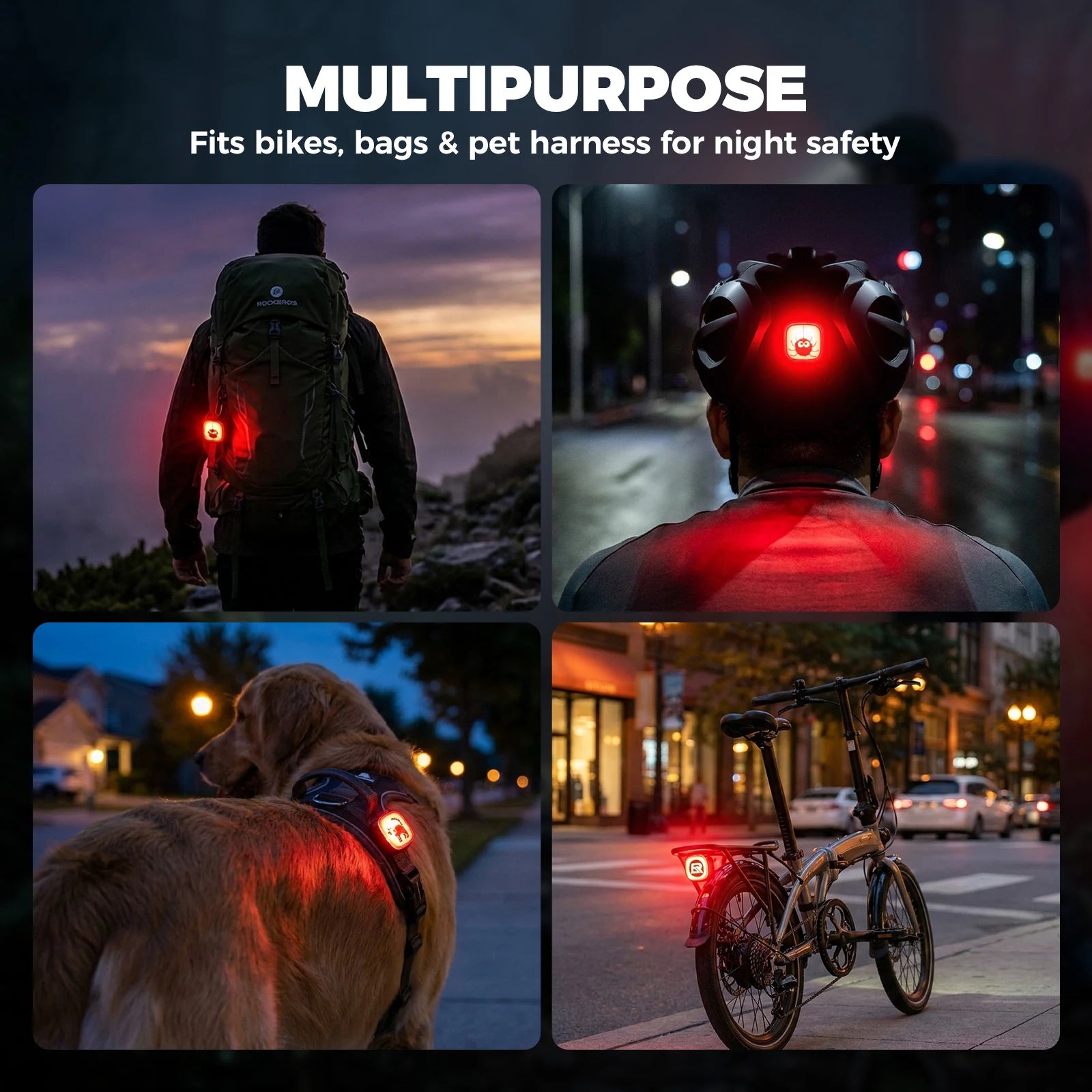 Smart Bike Rear Light with Brake Sensor & LED Display Q2MAX