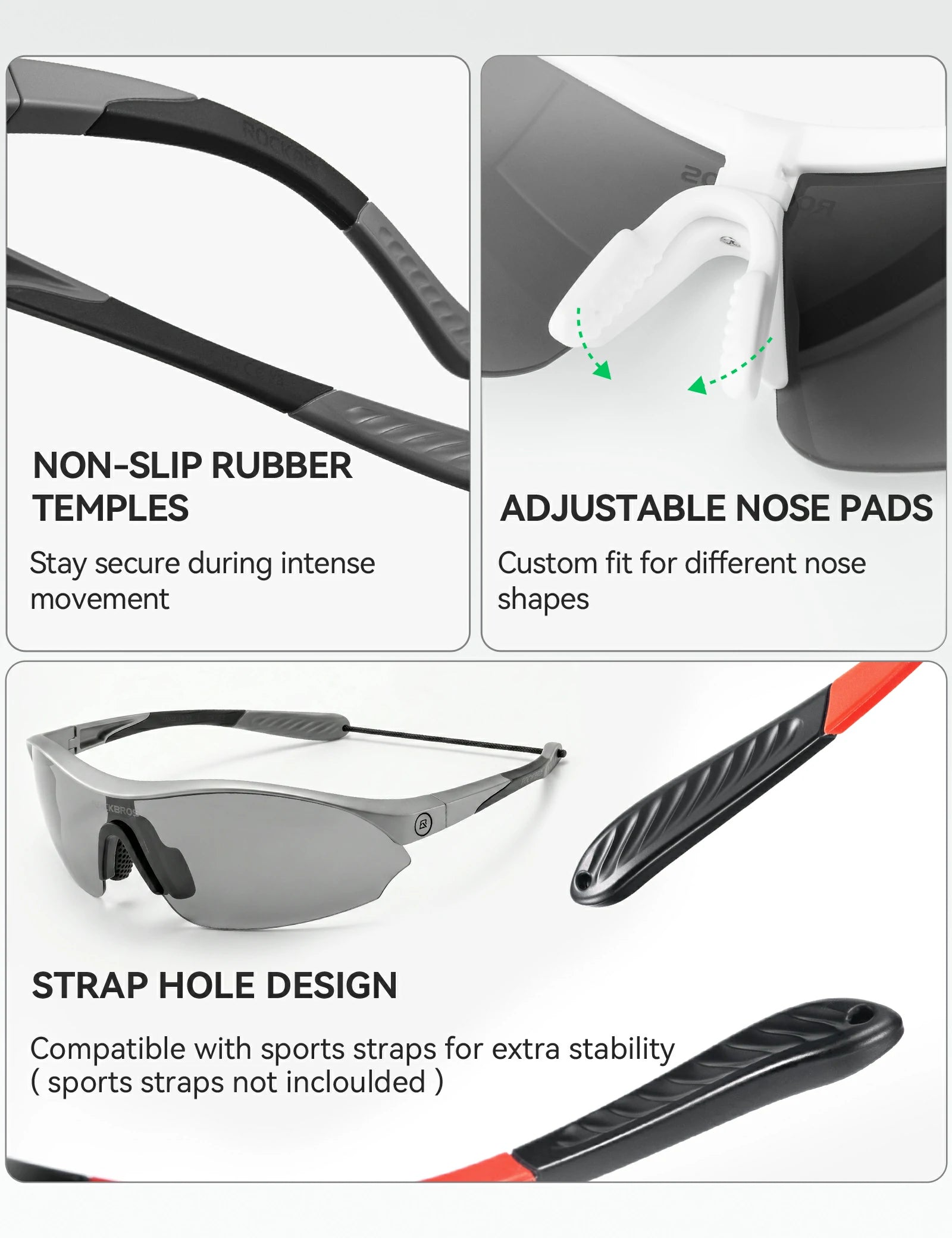 Sports Cycling Sunglasses with 3 Interchangeable