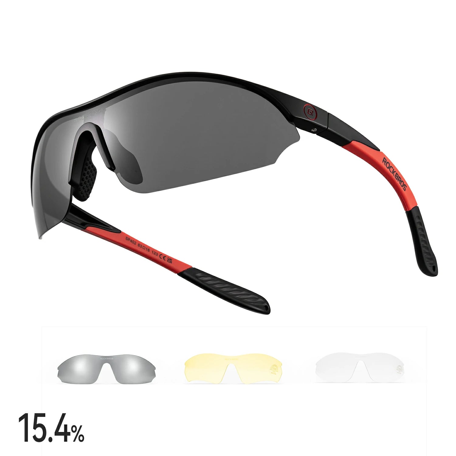 Sports Cycling Sunglasses with 3 Interchangeable UV400 Lenses