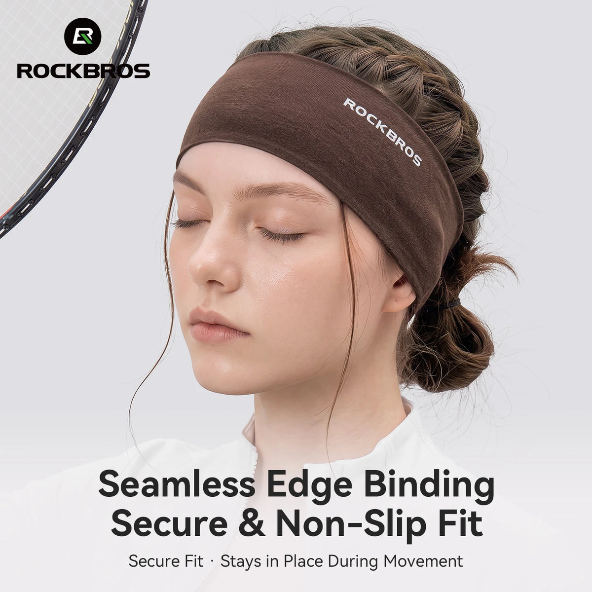 Tencel wool cycling headband detail view