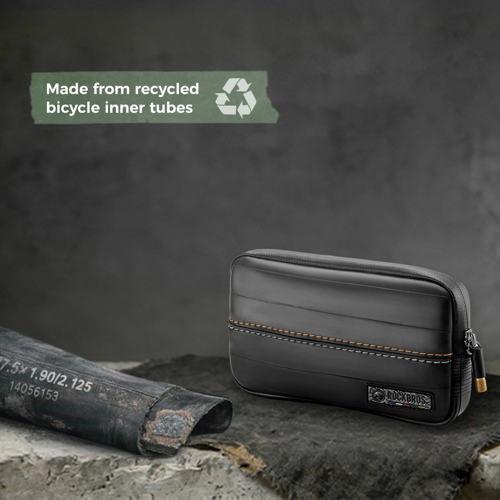 Road-to-Sky Sustainable Eco-Friendly Recycled Tire Bike Wallet 0.4L