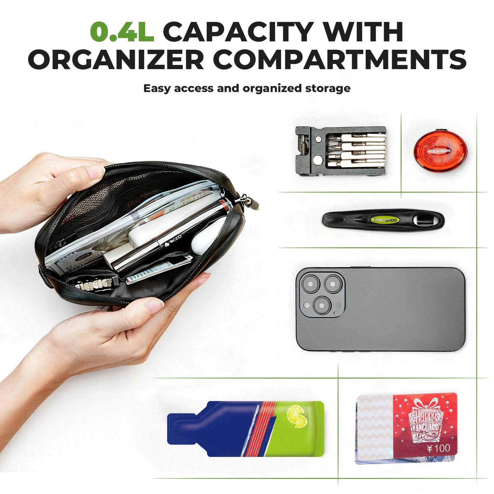 Road-to-Sky Sustainable Eco-Friendly Recycled Tire Bike Wallet 0.4L