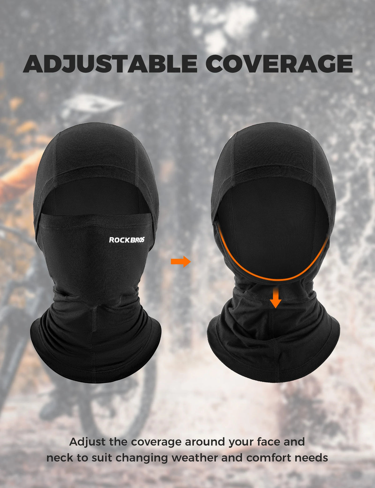 Tencel merino wool balaclava adjustable coverage