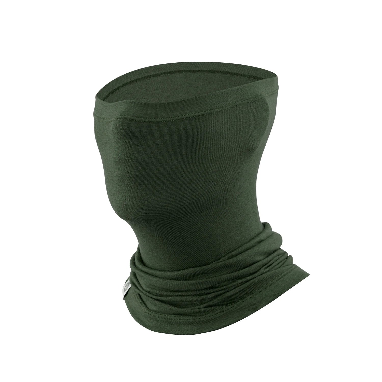 tencel wool neck warmer for winter cycling and outdoor use#Color_Dark Green