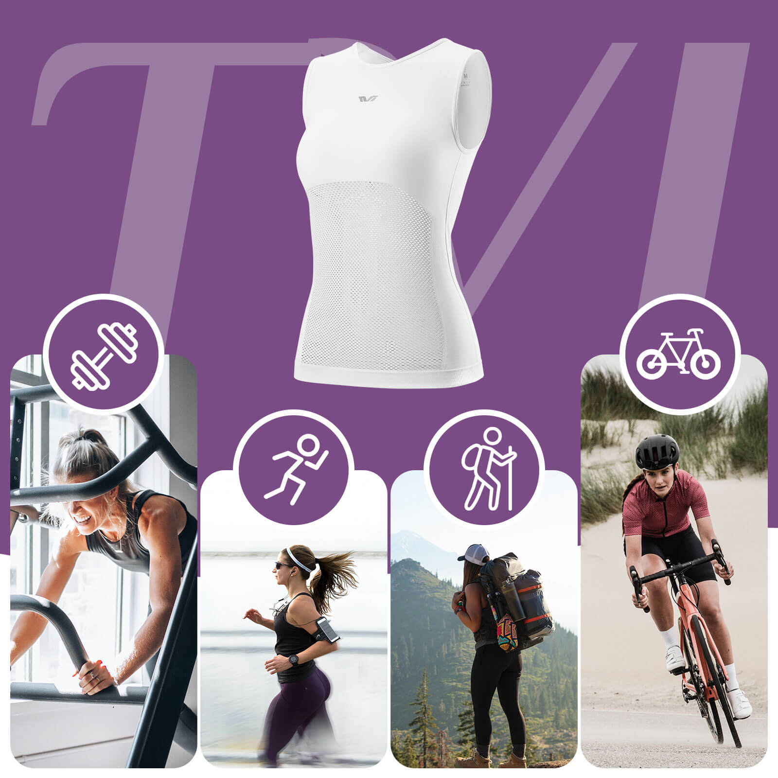 TVI Women's Cycling Jersey Sleeveless Ultralight