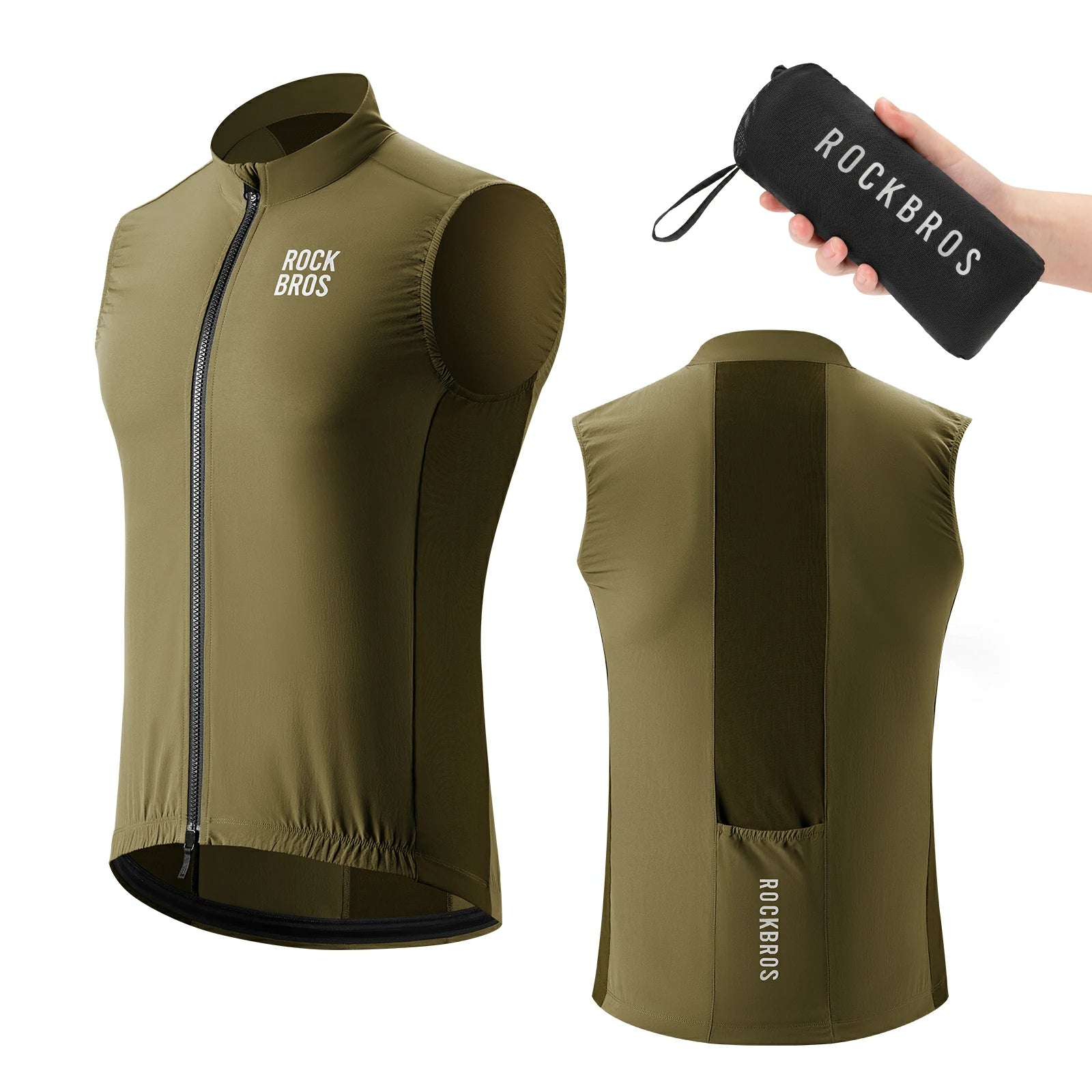 Lightweight and breathable black cycling vest for men and women#Color_Brown
