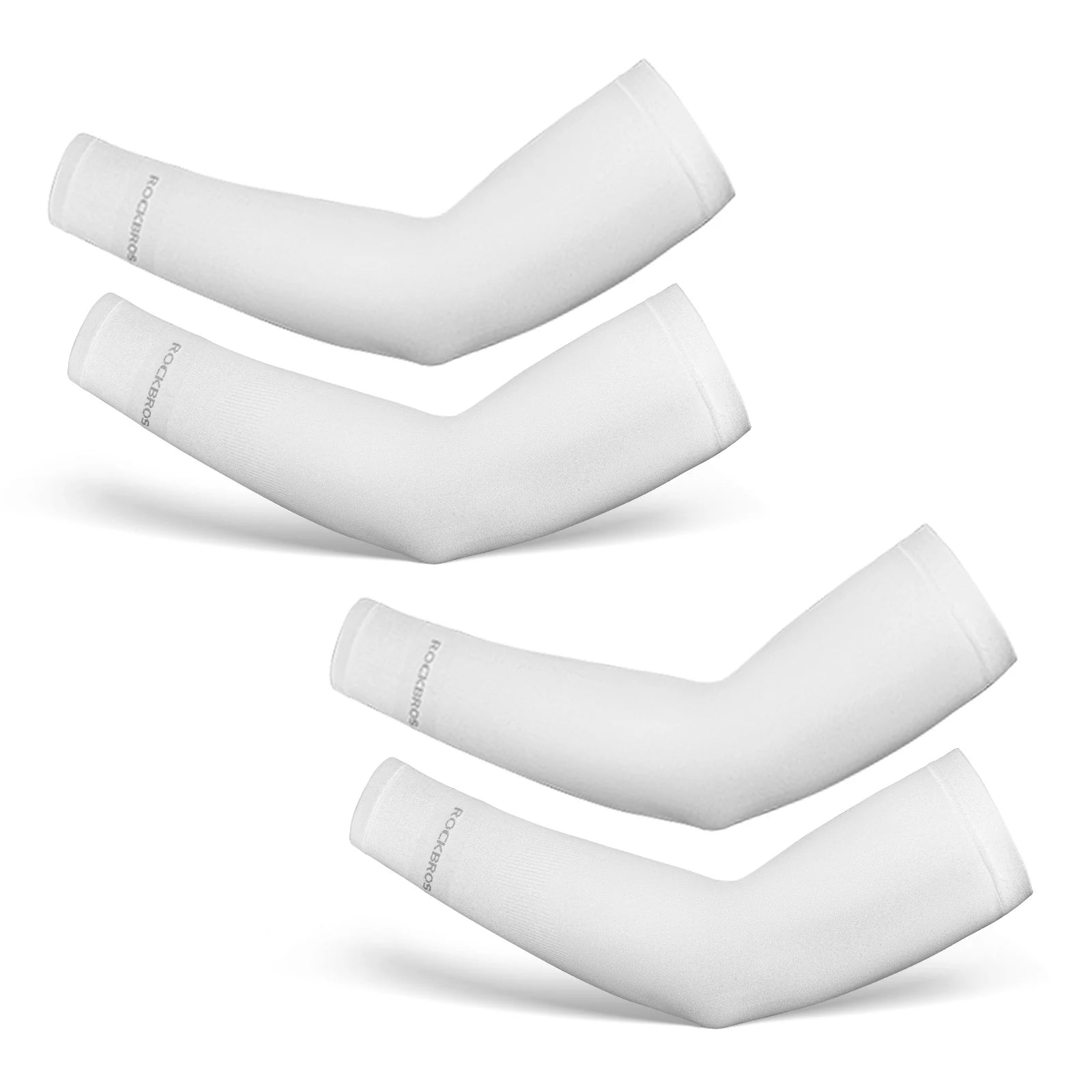 UV Cycling Arm Sleeves UPF 50+ with Quick Dry Fabric#Color_White