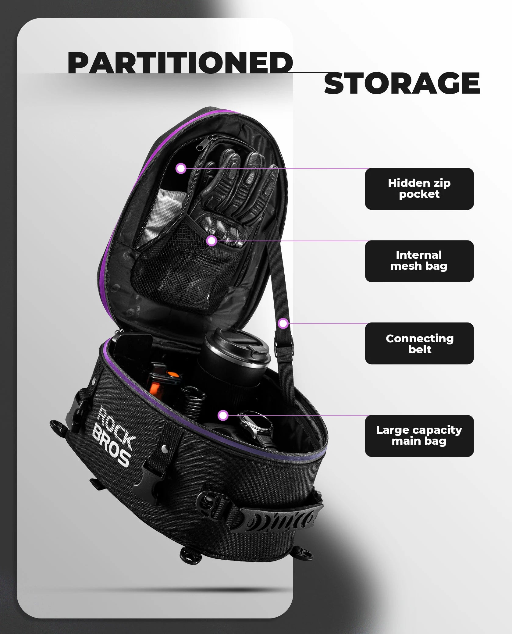 Waterproof Motorcycle & E-Bike Rear Seat Tail Bag