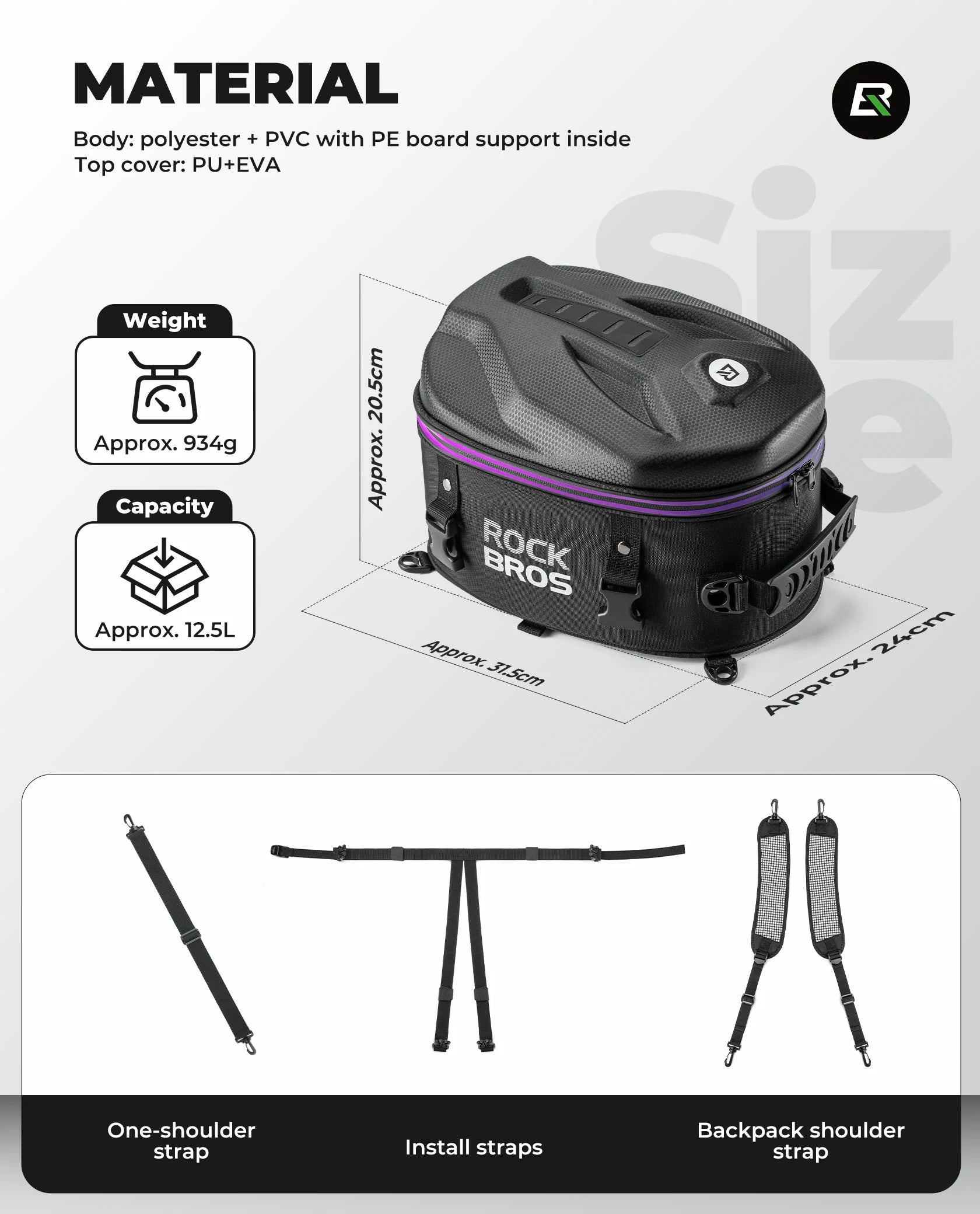 Waterproof Motorcycle & E-Bike Rear Seat Tail Bag