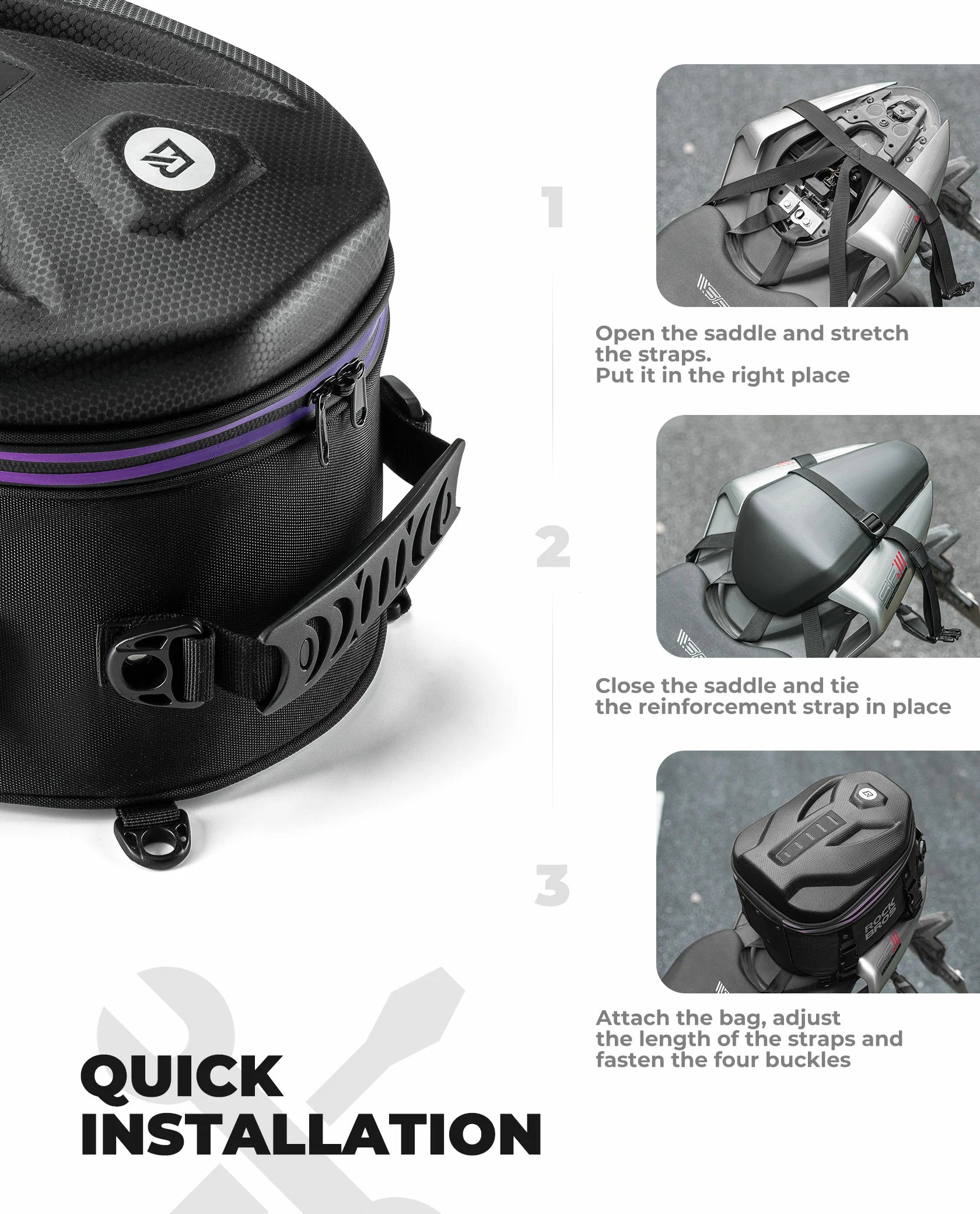 Waterproof Motorcycle & E-Bike Rear Seat Tail Bag