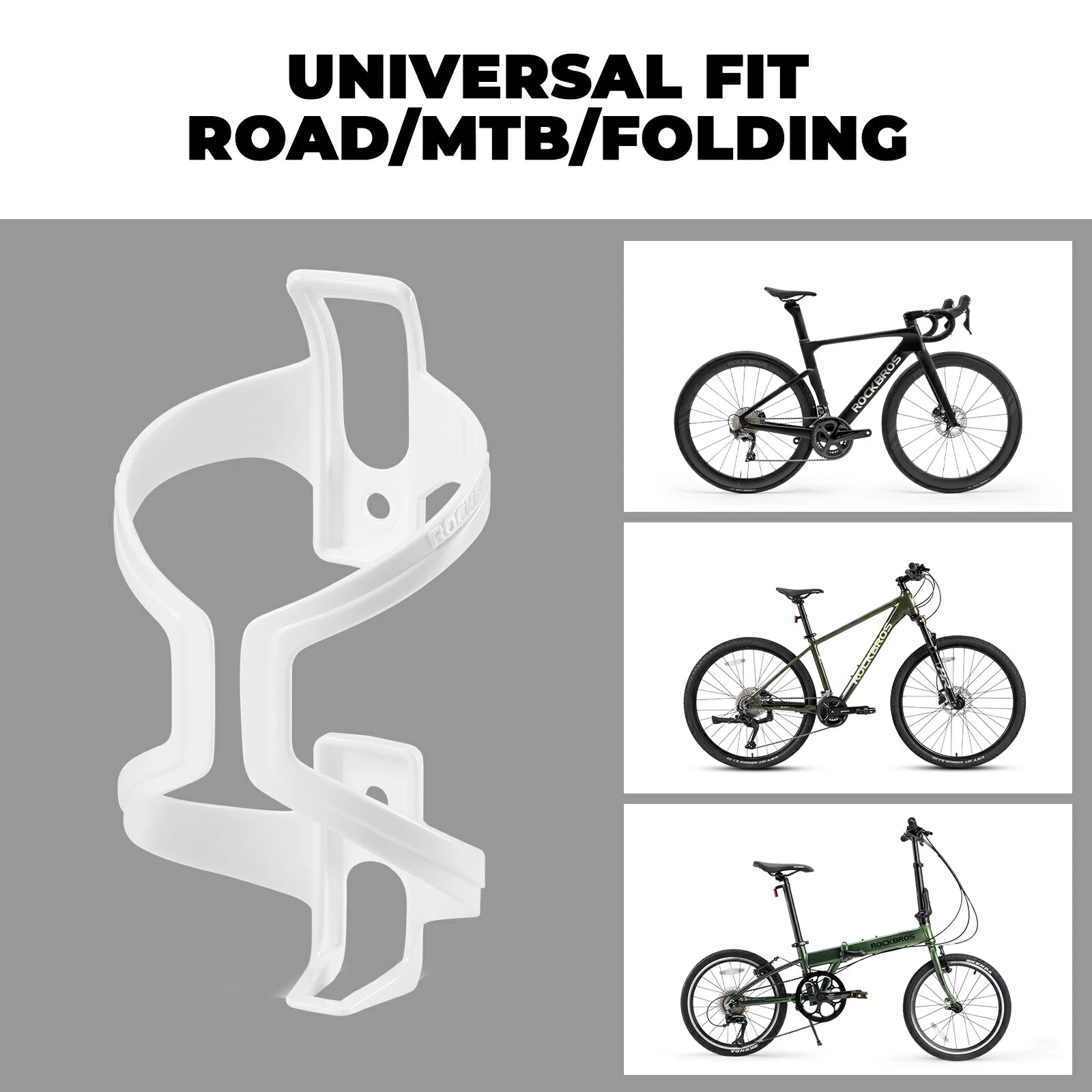 White PC lightweight bike bottle cage 2 pack wide opening design#color_white