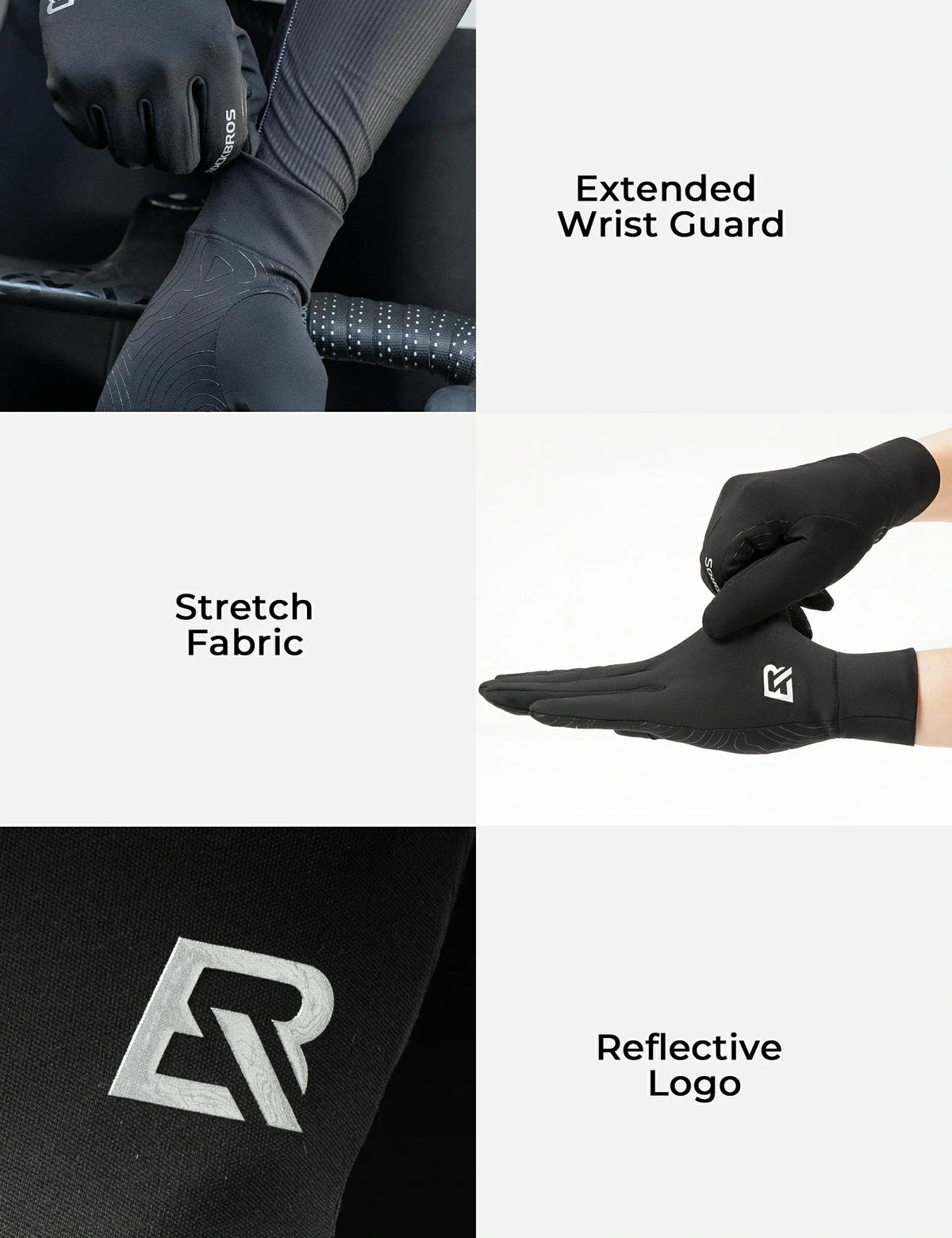 Fleece-lined cycling glove detail