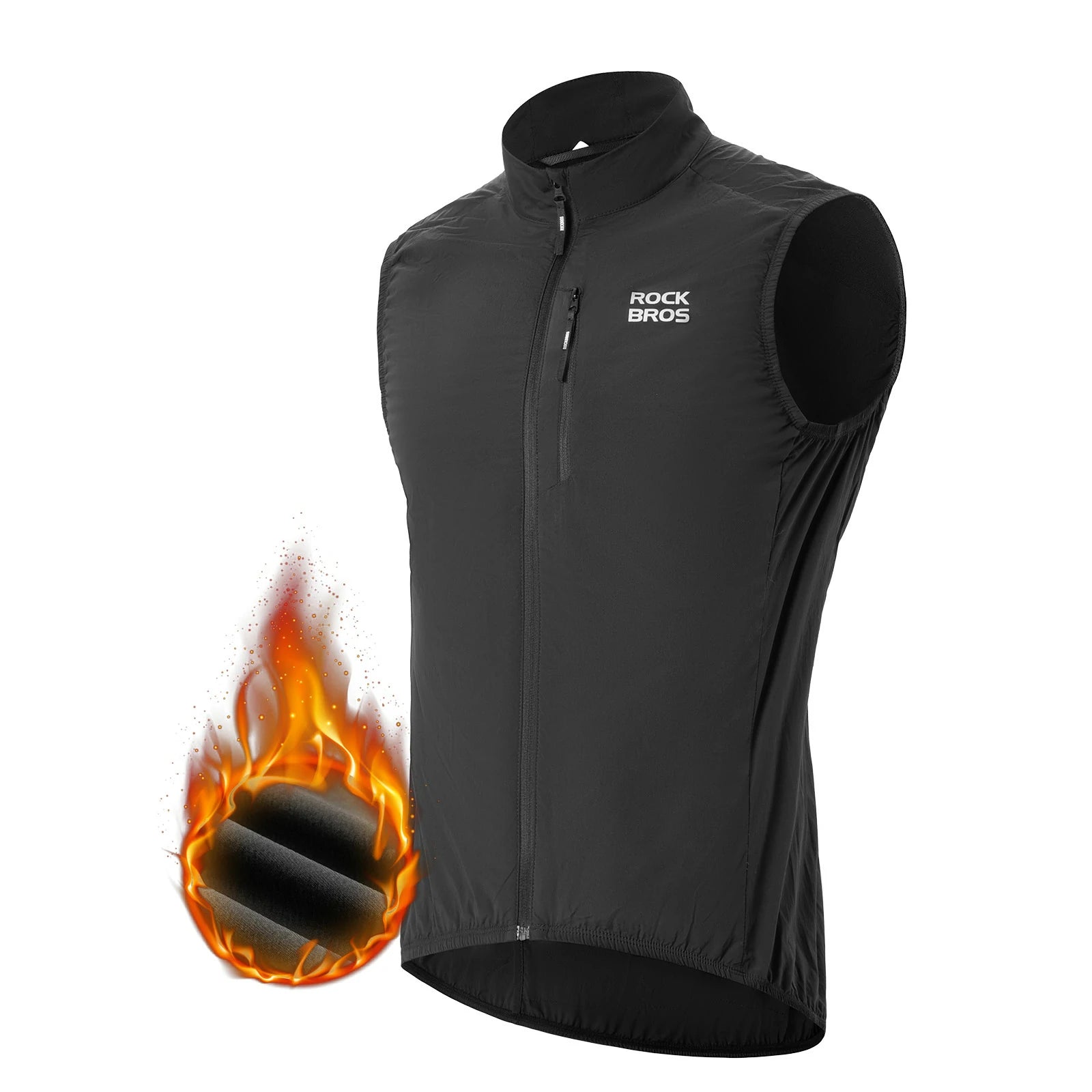 Men’s winter cycling vest, thermal insulated sleeveless jacket for cold weather riding