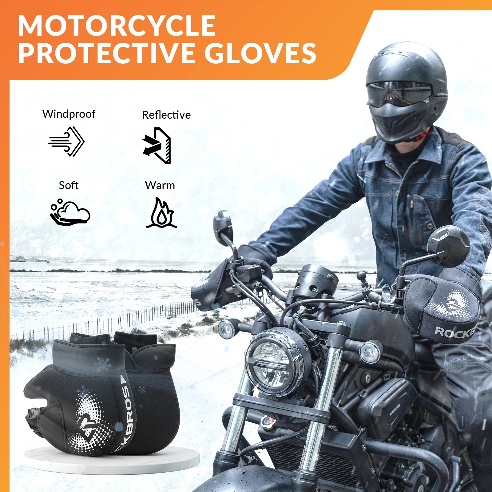 Winter Motorcycle Handlebar Mitts