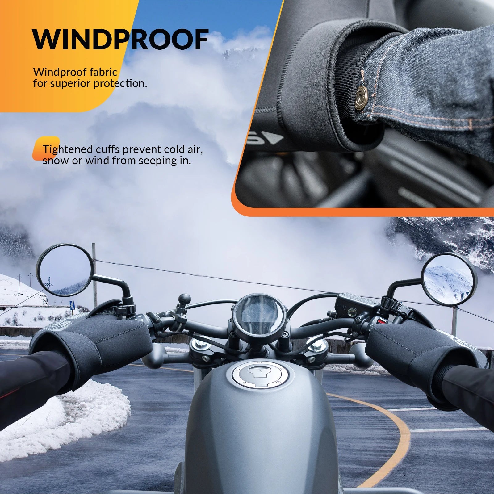 Winter Motorcycle Handlebar Mitts