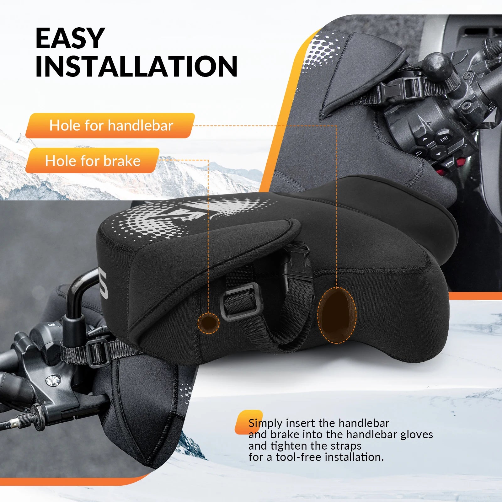 Winter Motorcycle Handlebar Mitts