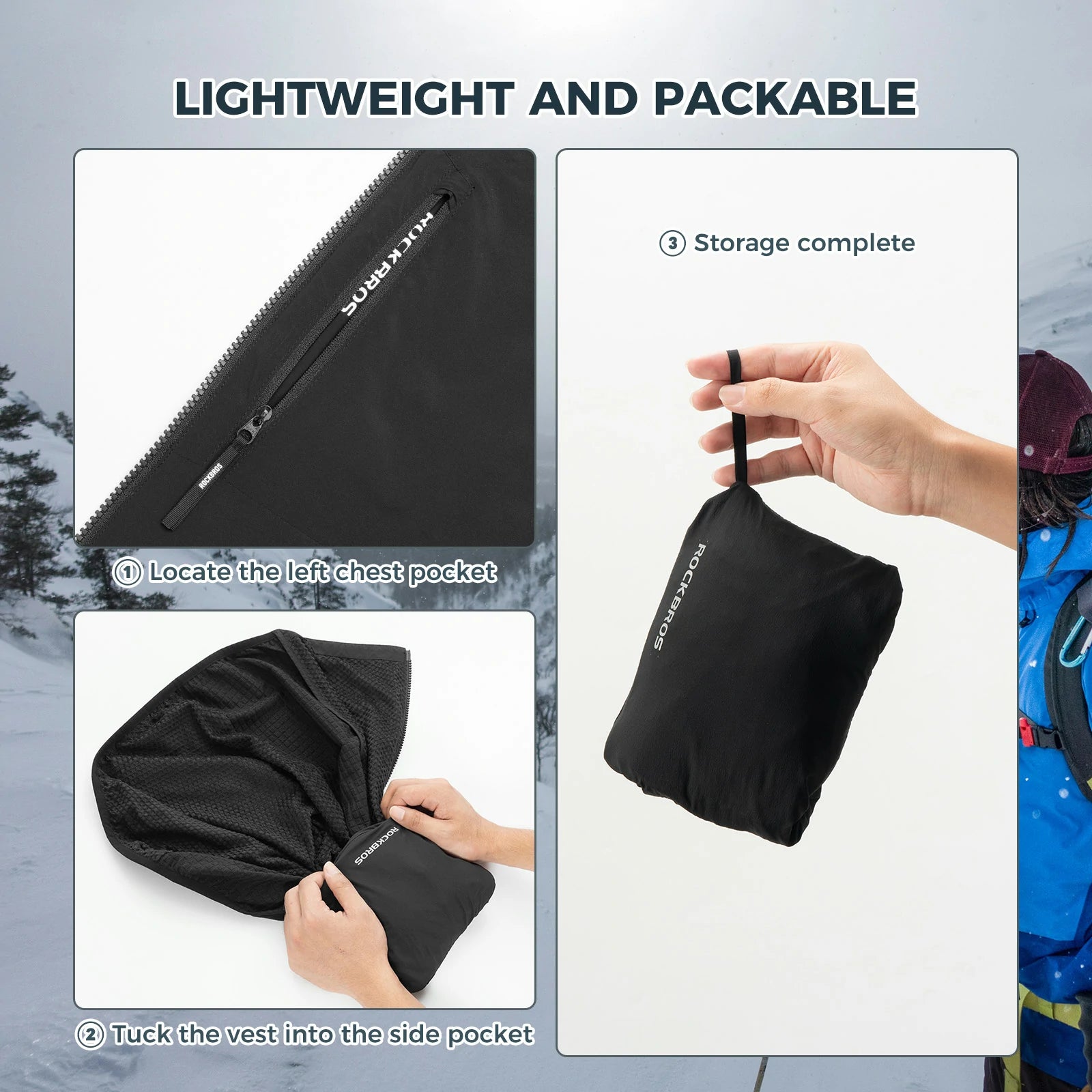 rockbros winter thermal cycling vest fleece lined windproof breathable bike gilet