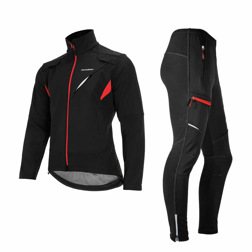 ROCKBROS Winter Windproof Waterproof Thermal Cycling Jacket and Pants Set