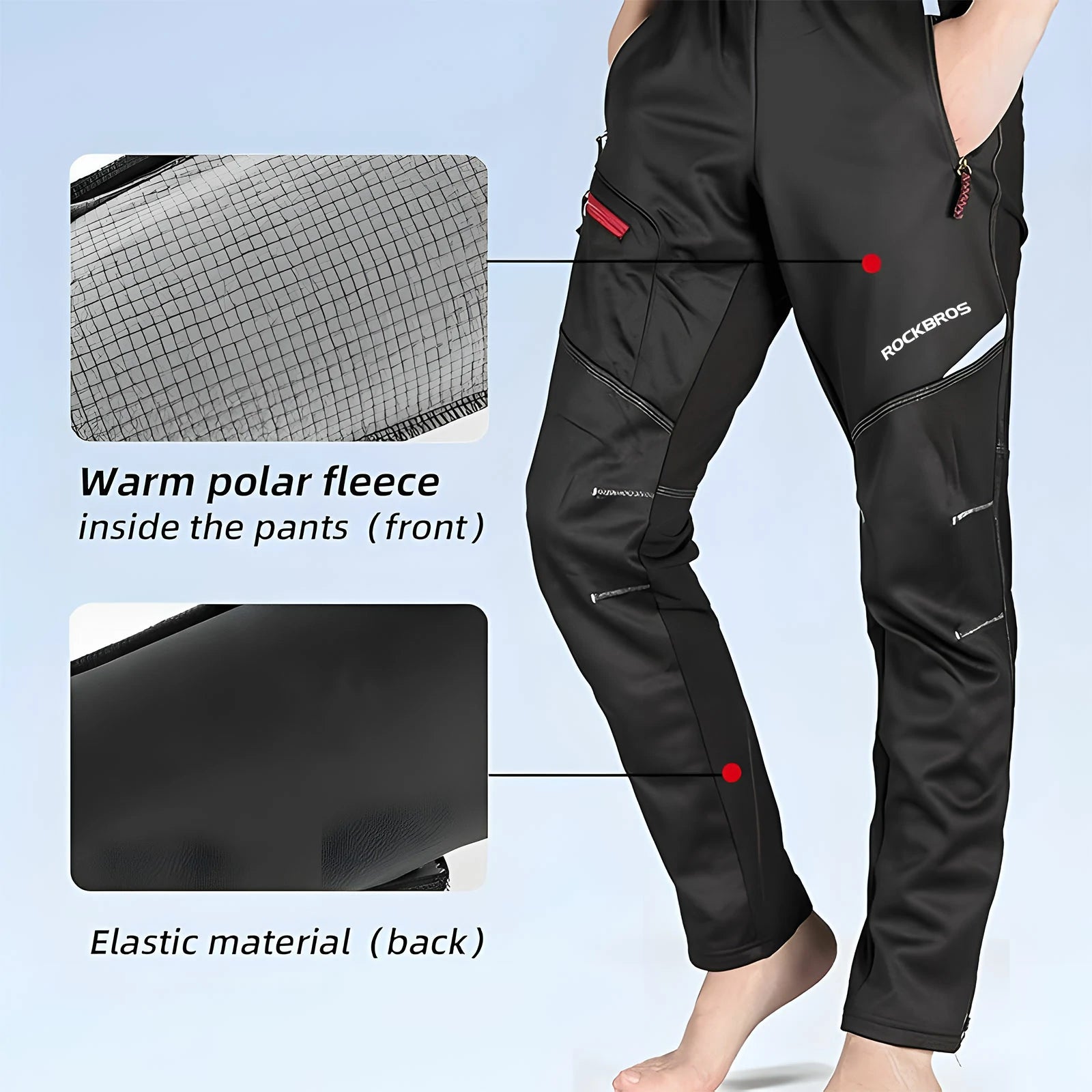 ROCKBROS Winter Windproof Waterproof Thermal Cycling Jacket and Pants Set